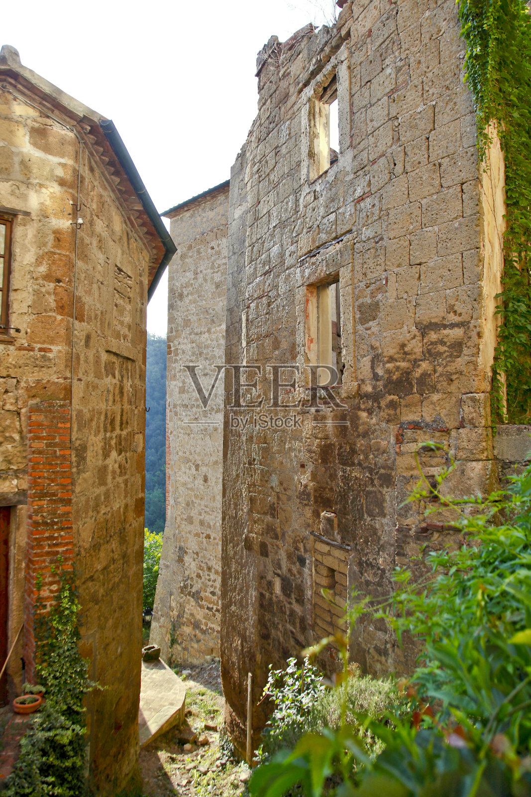 Sorano,中世纪的村庄。意大利托斯卡纳区照片摄影图片