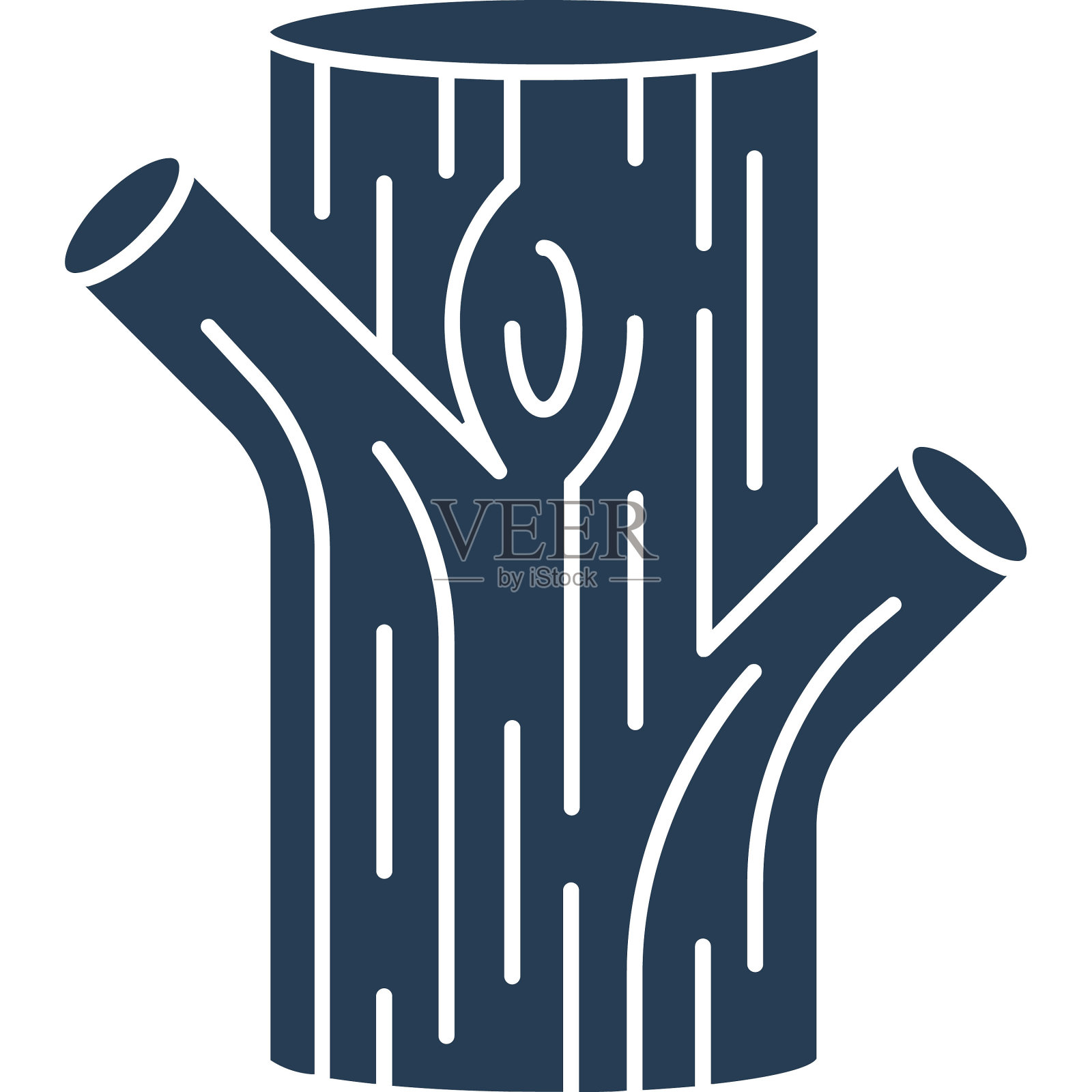 树干隔离矢量图标，可以很容易地修改或编辑插画图片素材