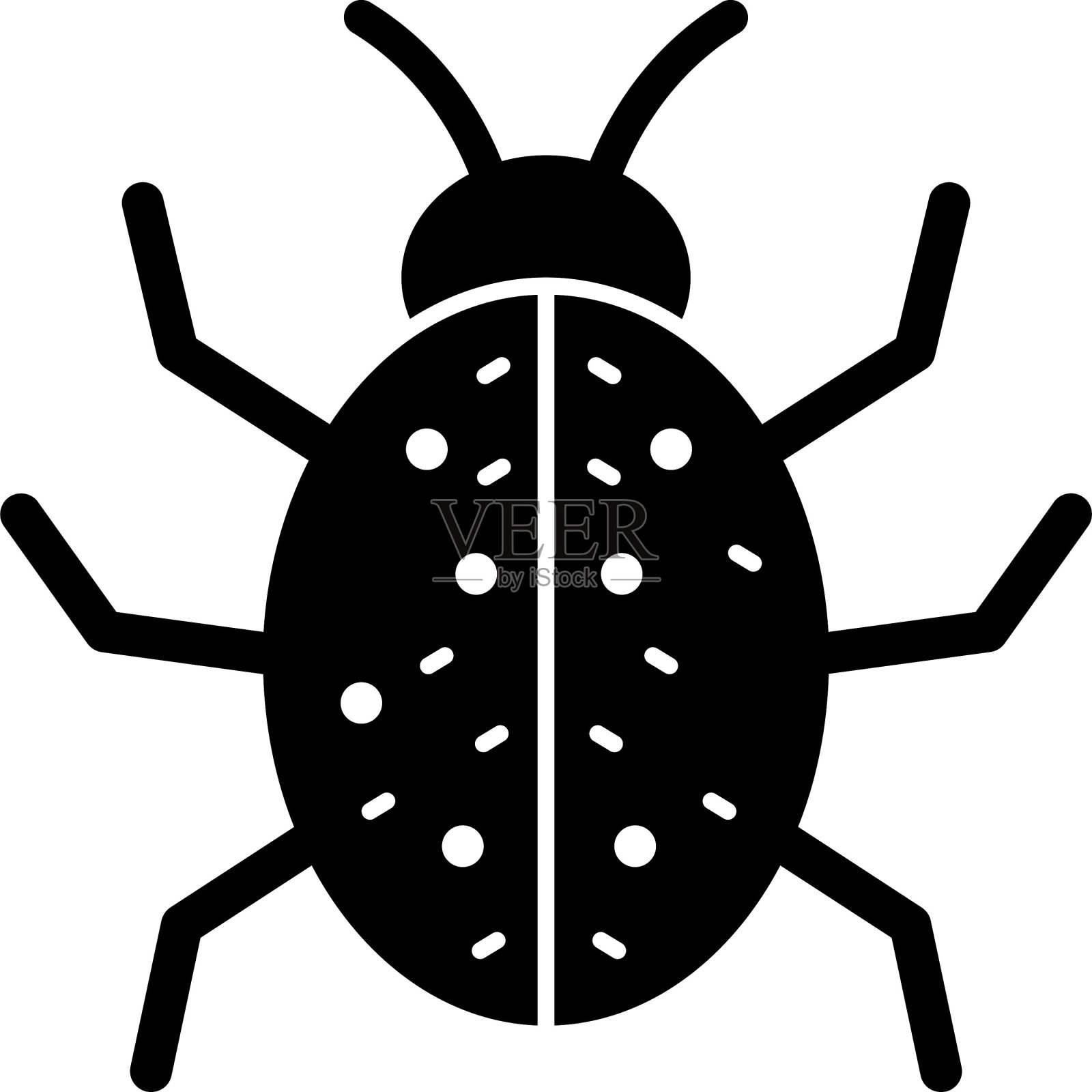 瓢虫隔离矢量图标，可以很容易地修改或编辑插画图片素材