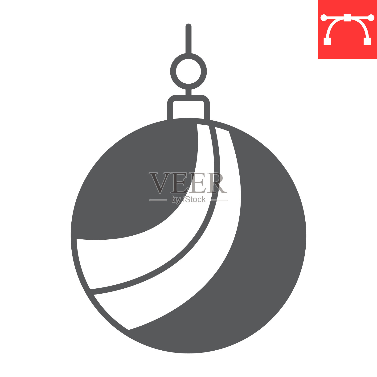 圣诞树球字形图标插画图片素材