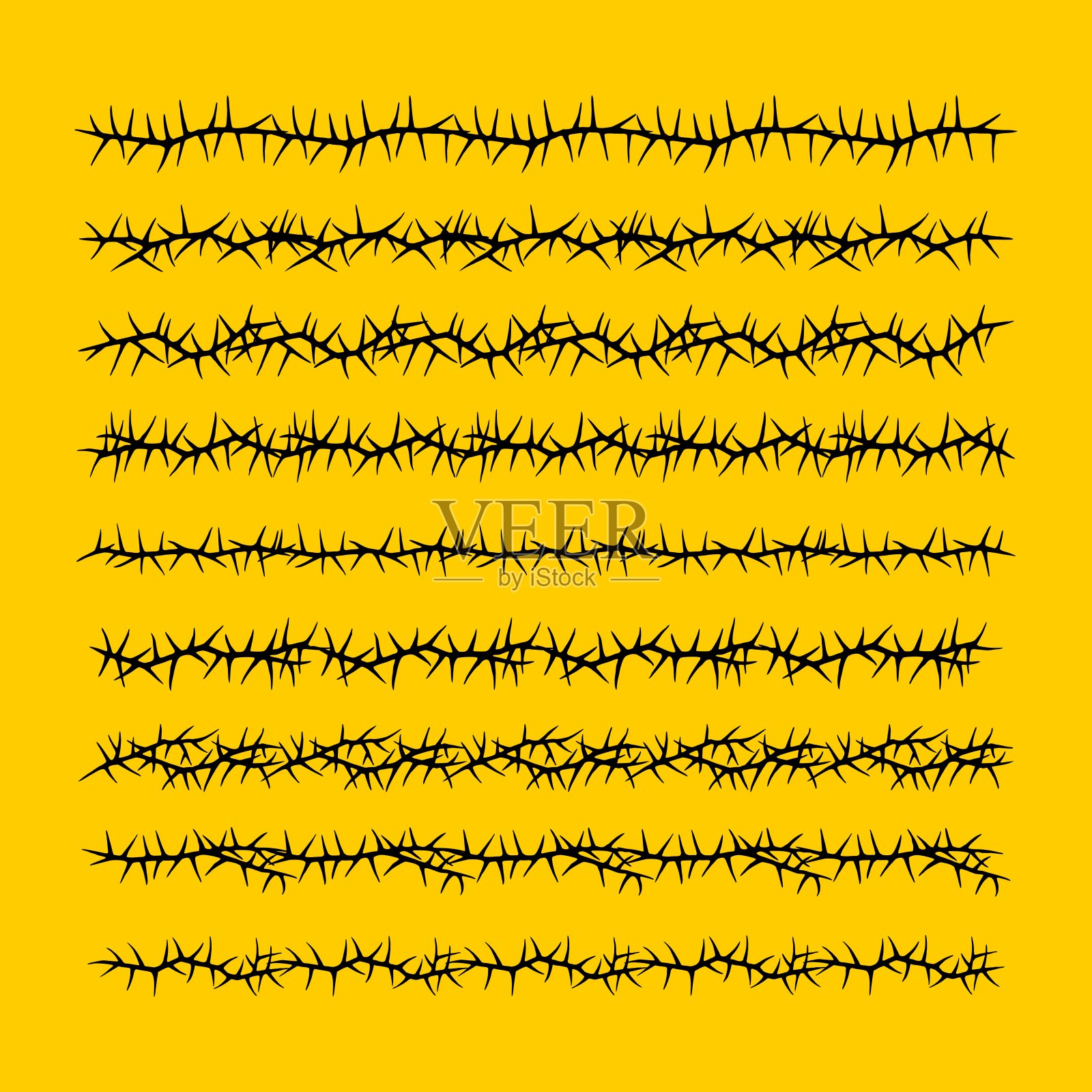 带刺植物病媒。荆棘王冠。伟大的图形元素为您的纹身，海报，标志设计插画图片素材