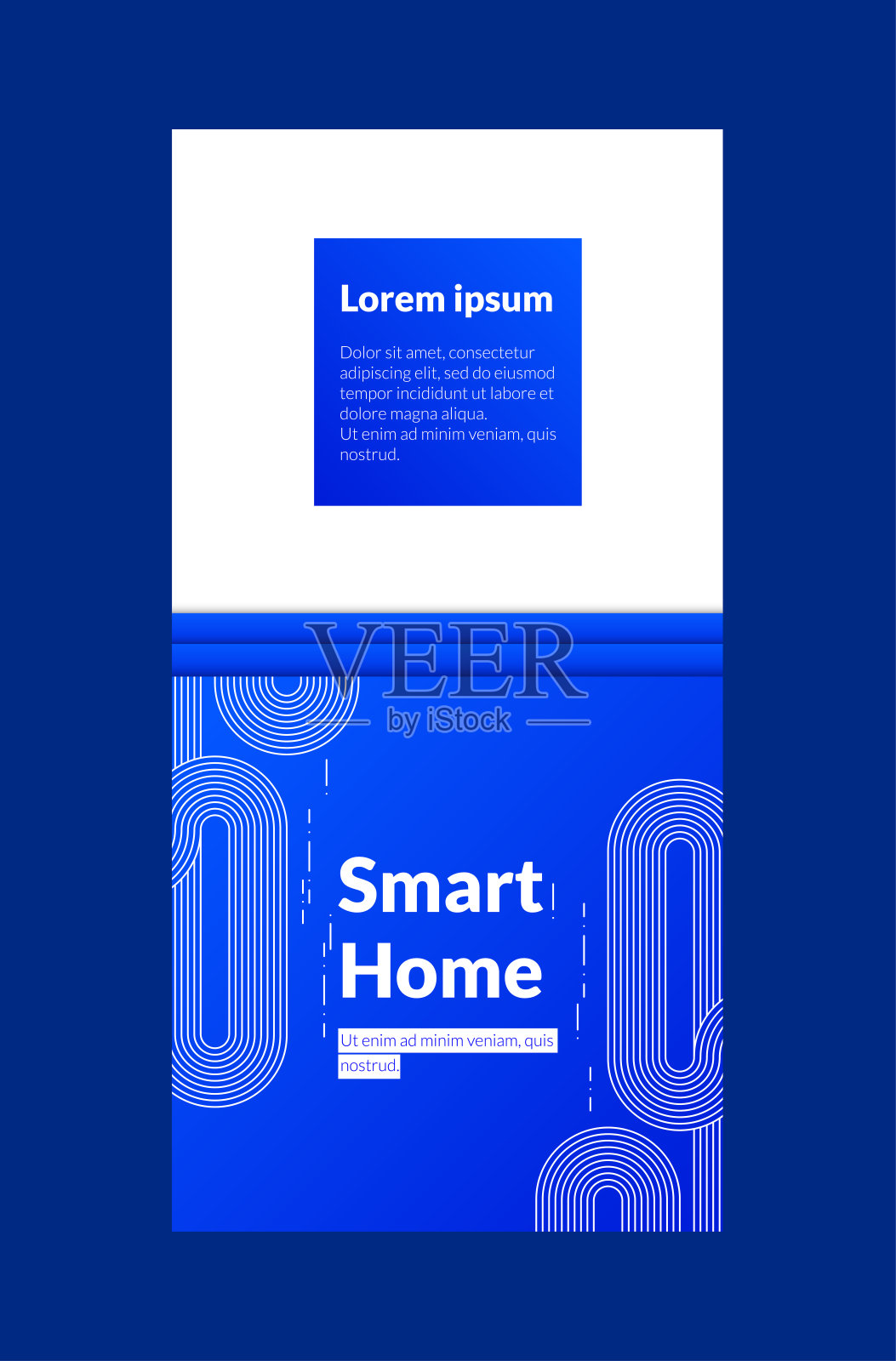 安全技术插图与未来的家庭自动化概念。白色线条图案设计。矢量横幅集智能家居，网络，隐私和电子安全。∞符号。插画图片素材