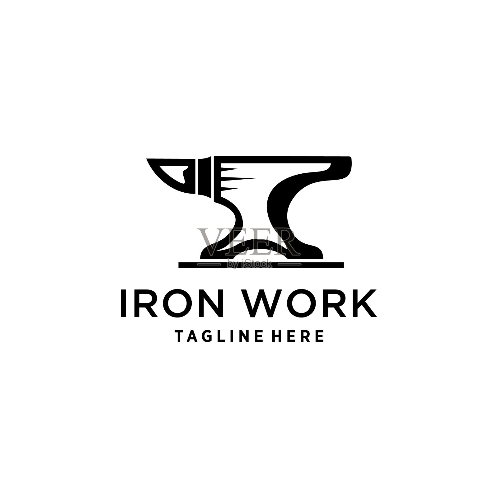 创意插图铁匠铁艺标志矢量标志徽章插画图片素材