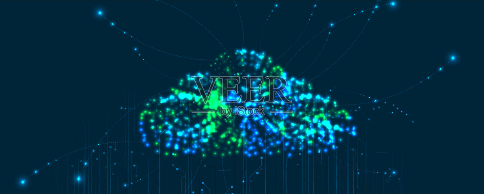 云技术融合了数字web概念插画图片素材