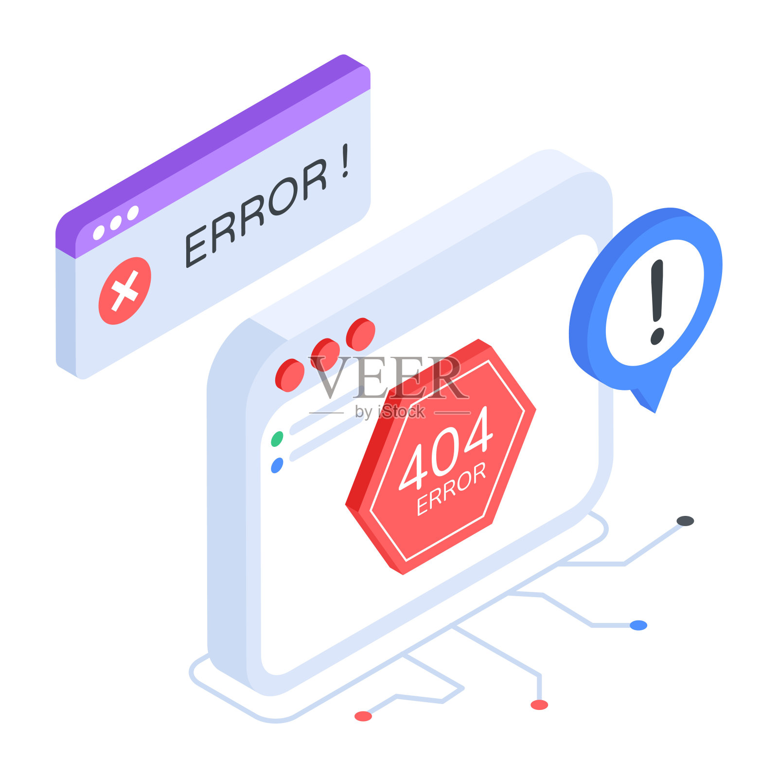 安全和黑客等距图标插画图片素材