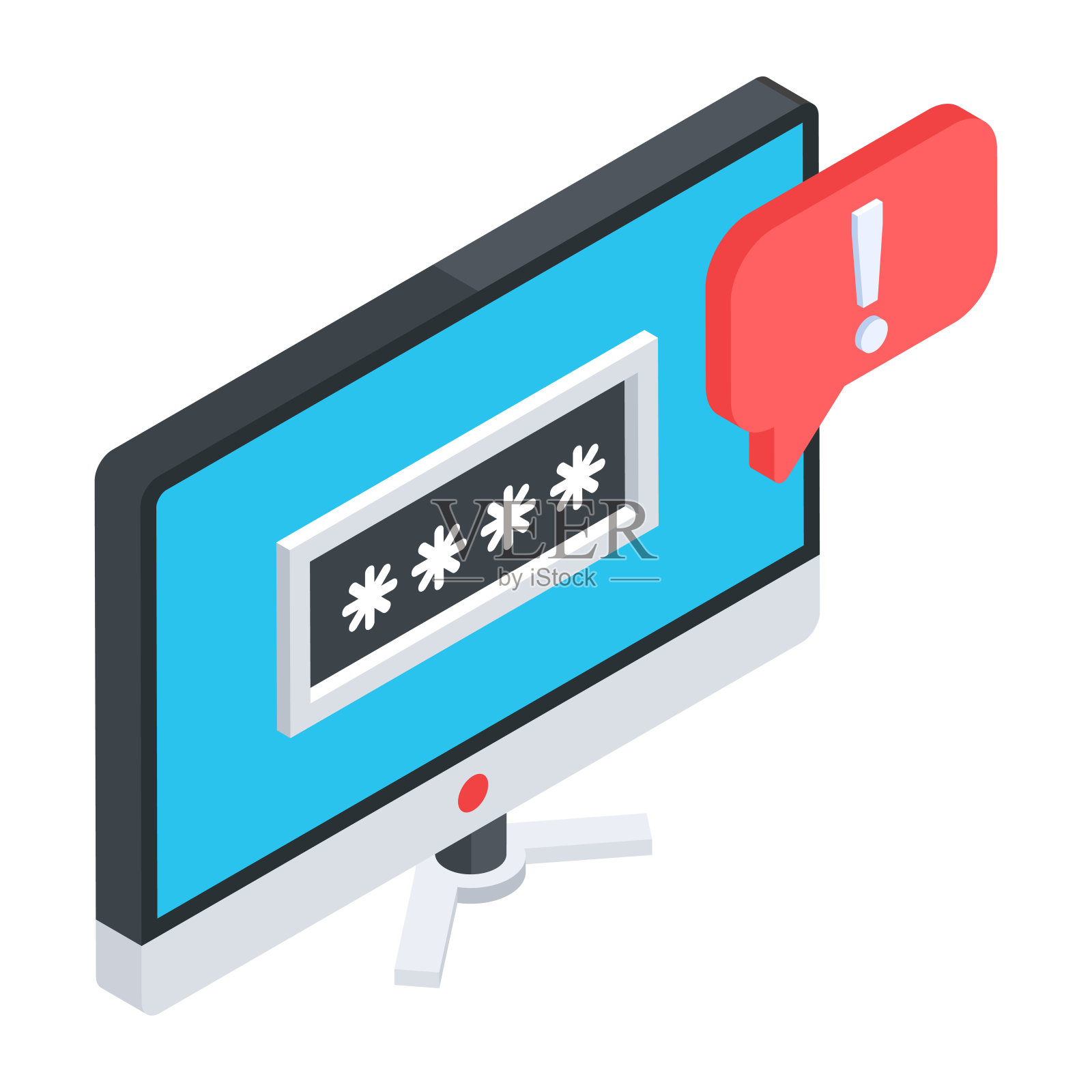 安全和黑客等距图标插画图片素材