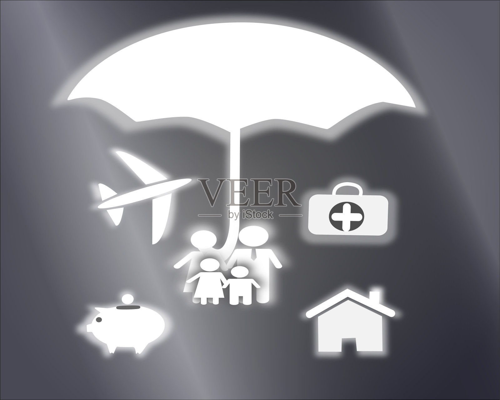 商业保险的概念。向量插画图片素材