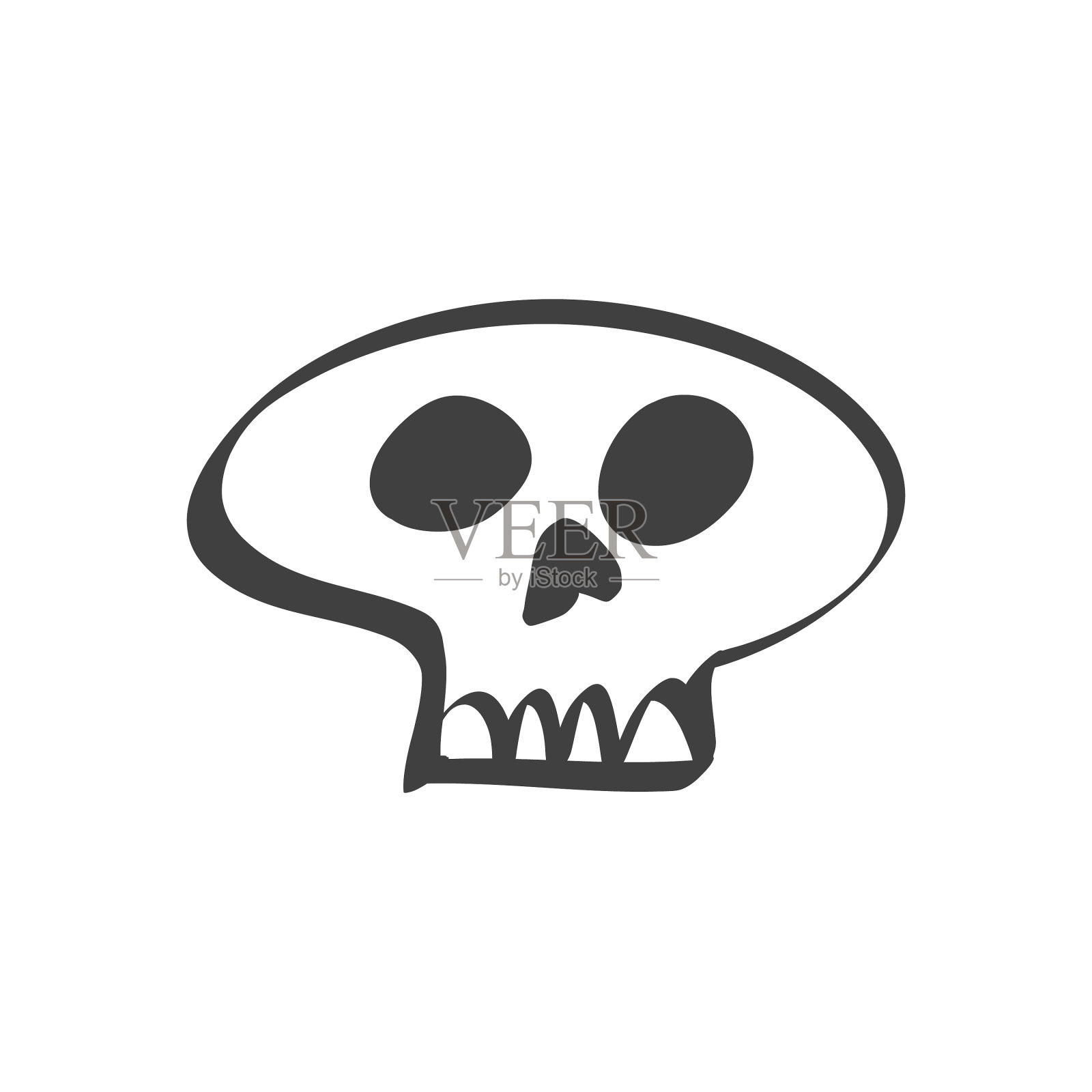 人类头骨卡通插图设计元素图片