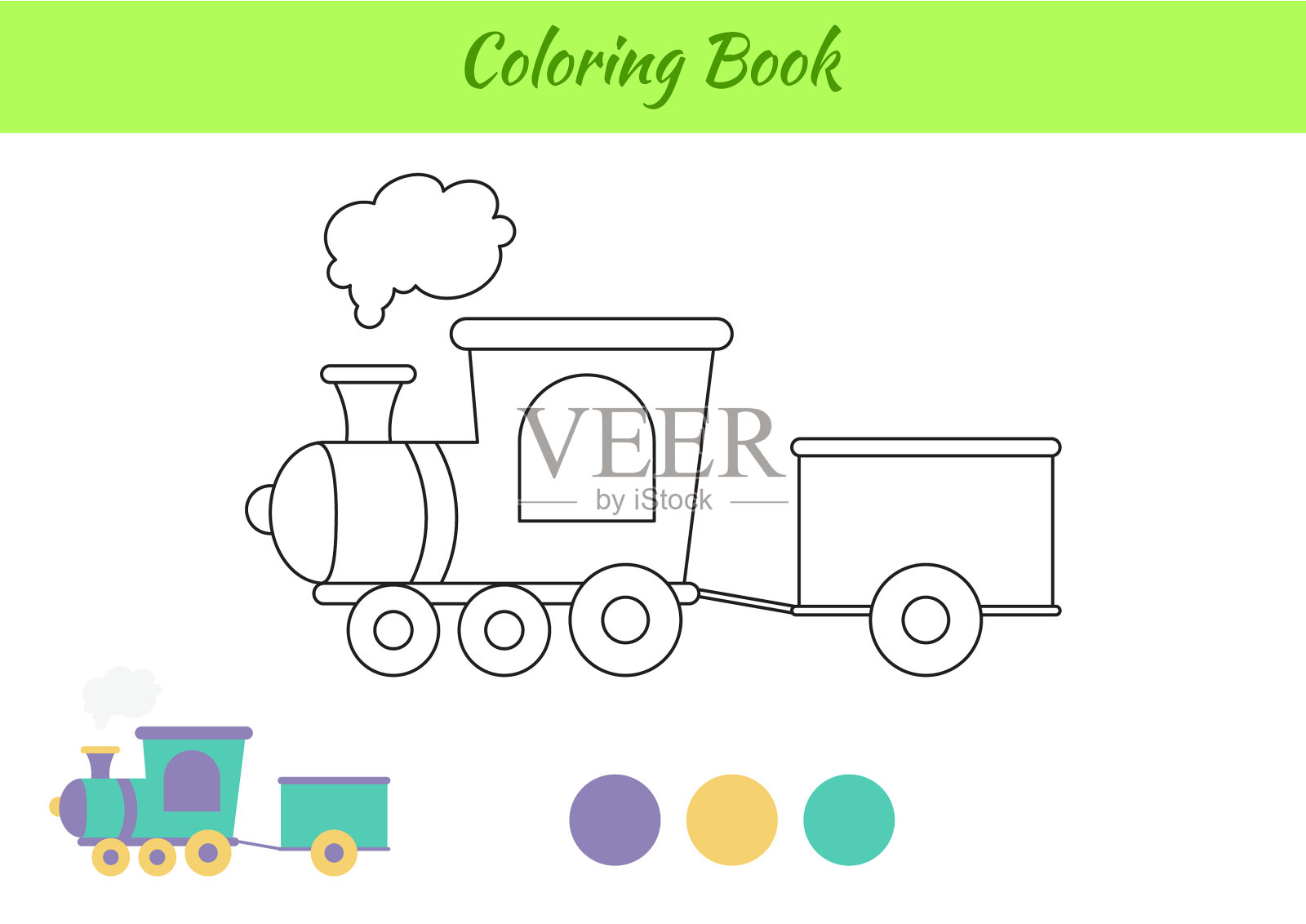 儿童涂色书训练教育插画图片素材