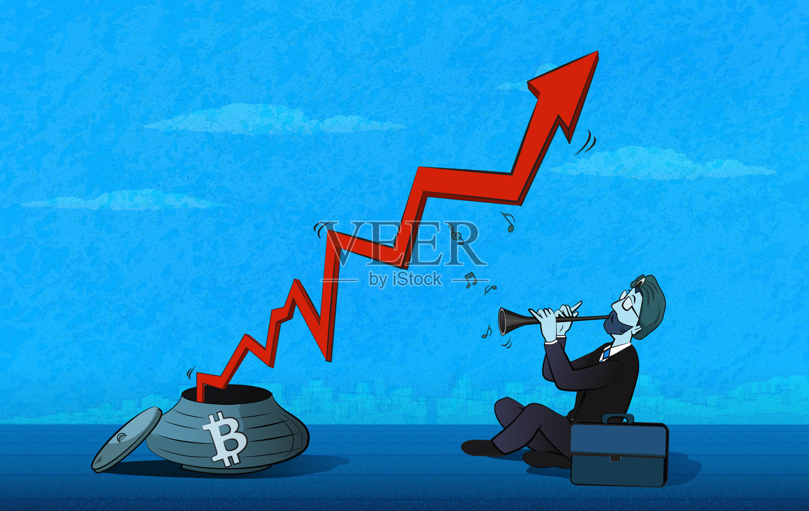 比特币的崛起插画图片素材