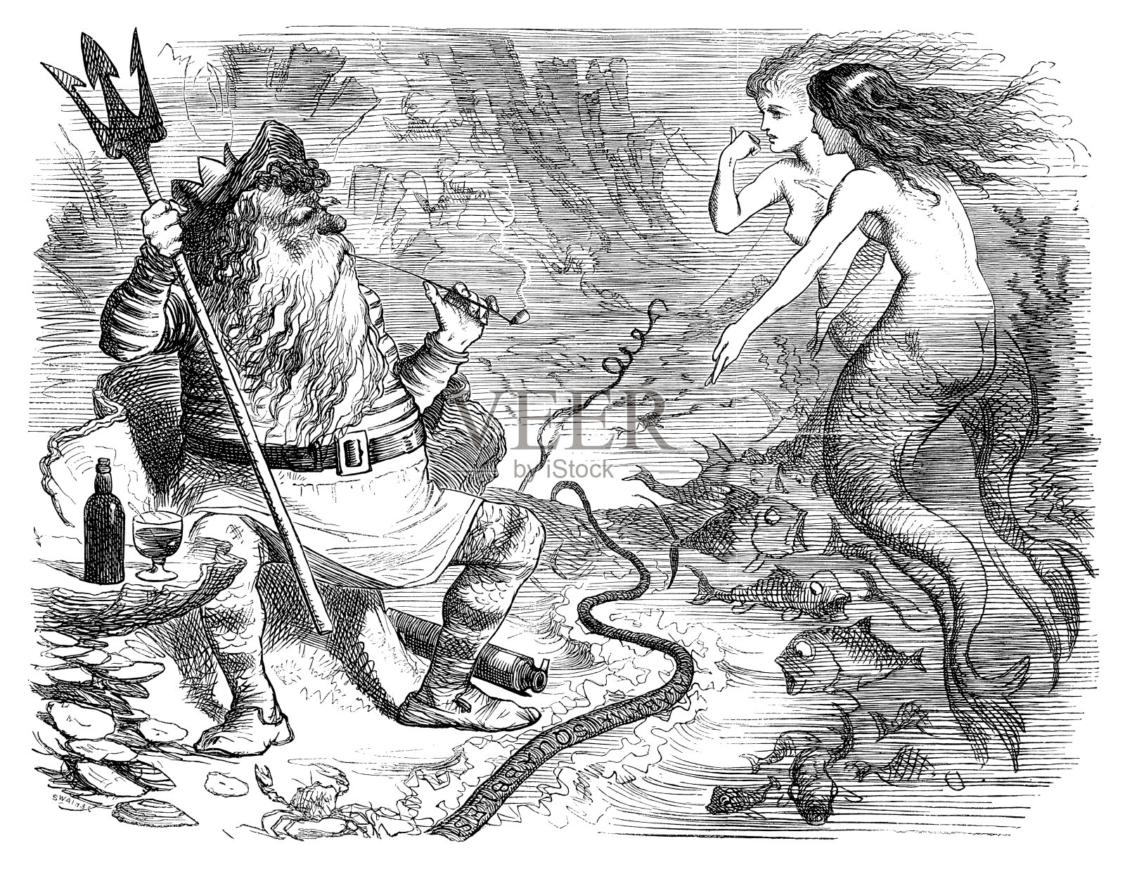 英国讽刺漫画插画图片素材