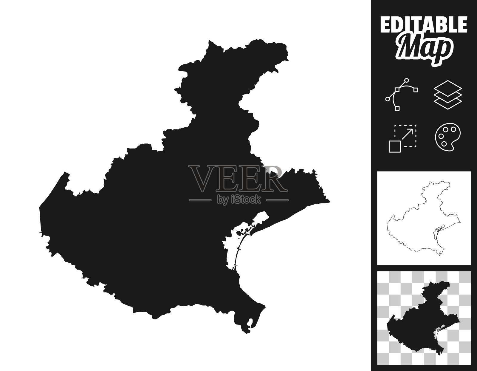 威尼托地图设计。轻松地编辑插画图片素材