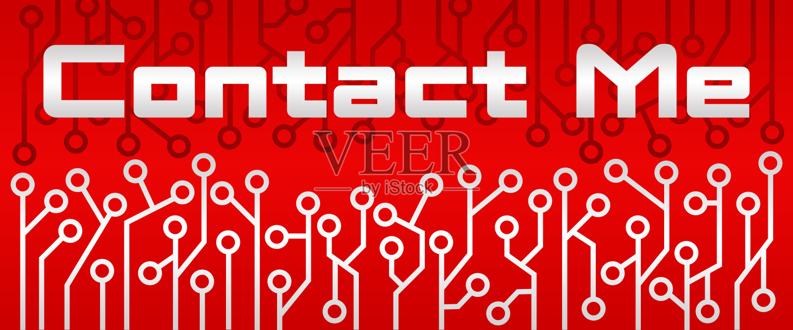 联系我红色电路霓虹灯上下插画图片素材