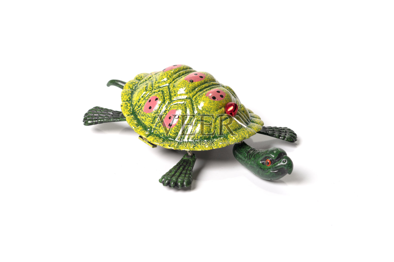 海玩具龟孤立在白色背景。照片摄影图片