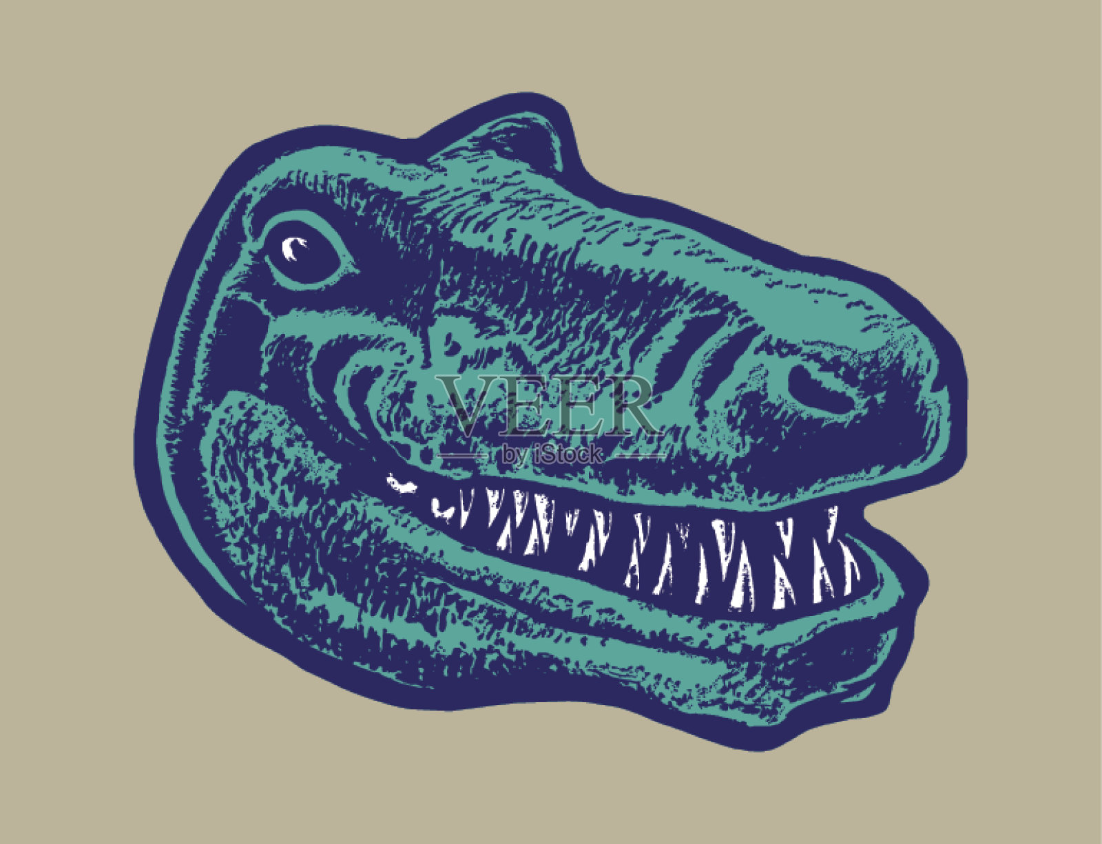 鳄鱼的头插画图片素材