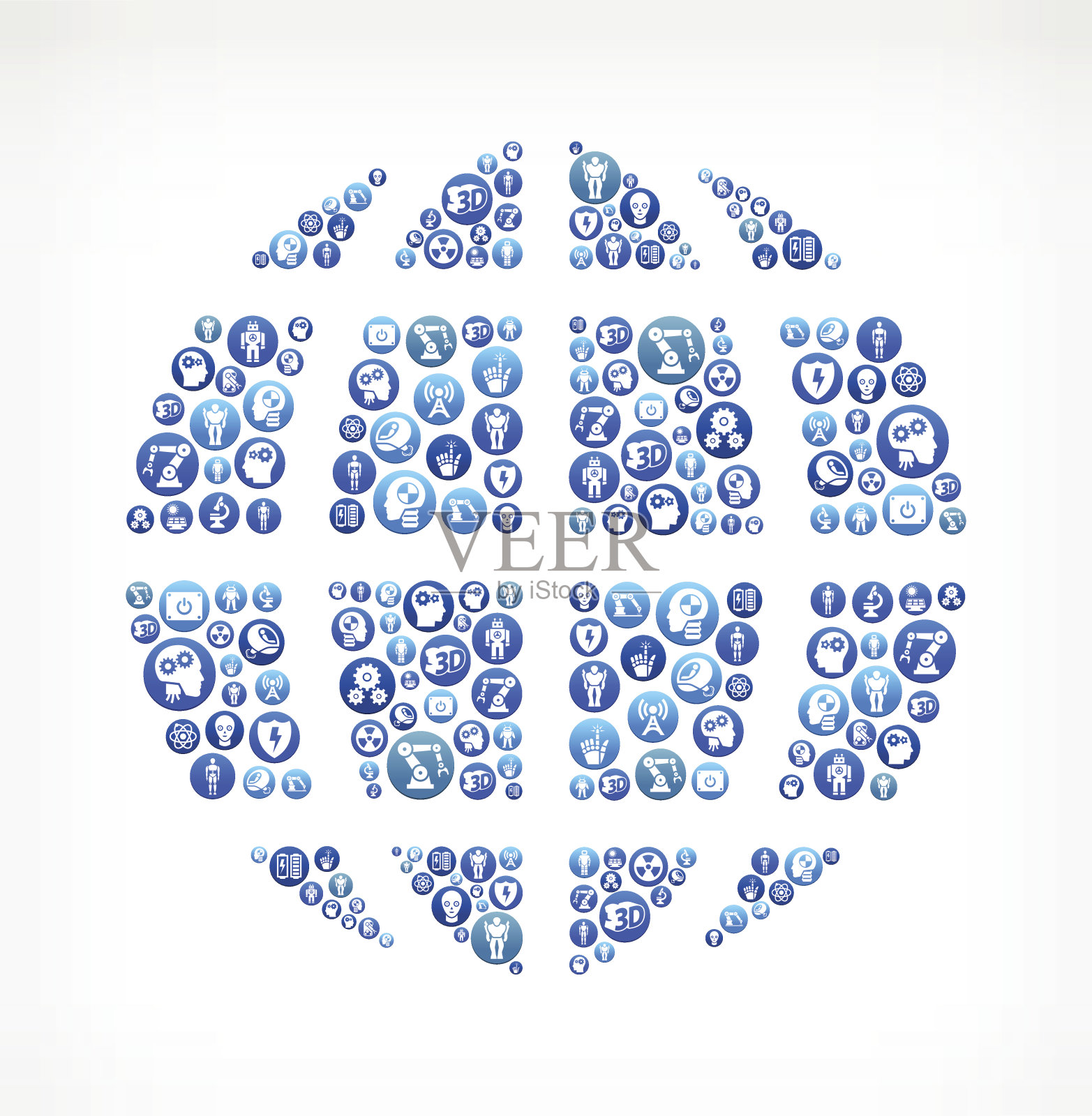 全球机器人和机器人矢量按钮模式插画图片素材