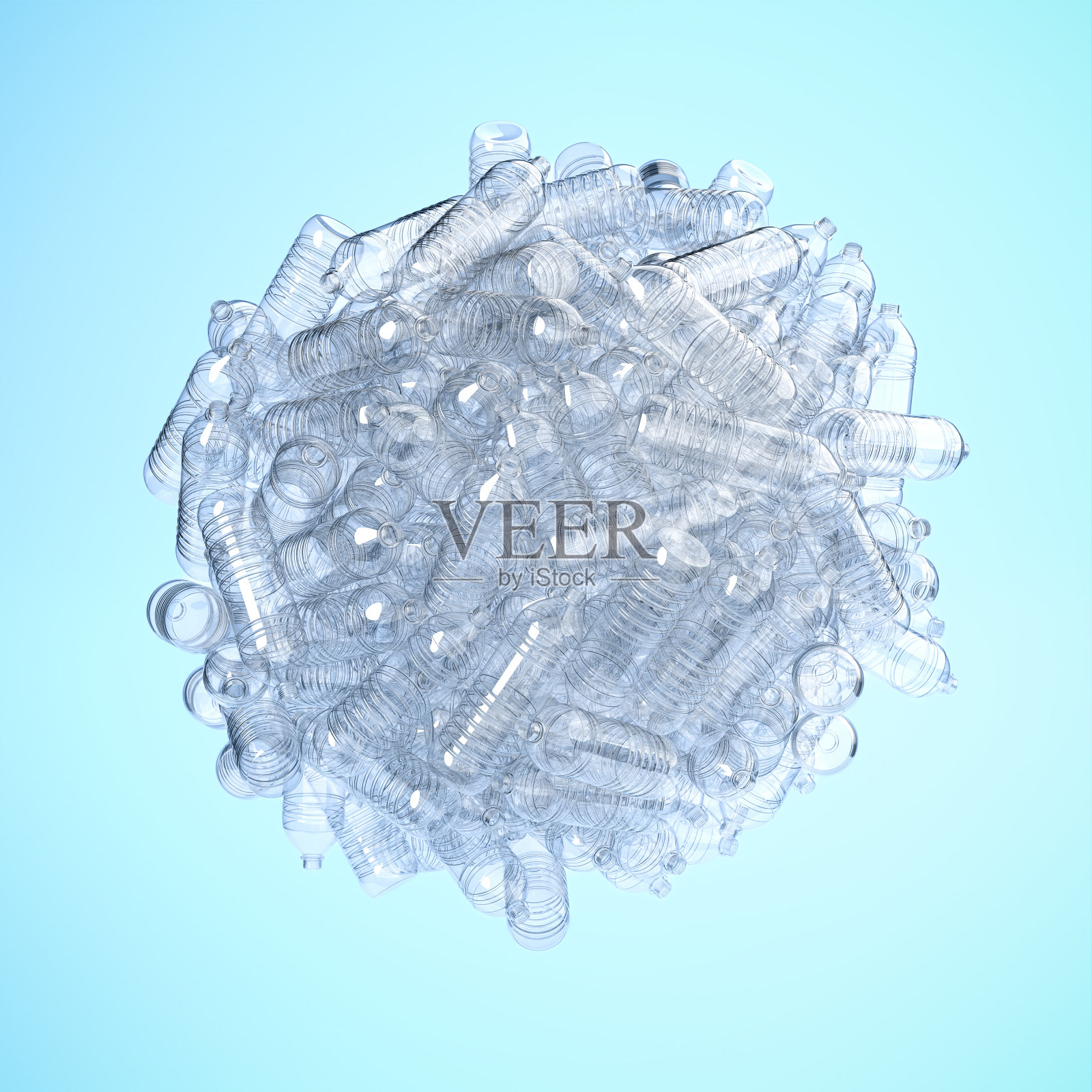 空的透明塑料水瓶建造了一个地球。对塑料垃圾、微塑料的概念和环保意识。照片摄影图片