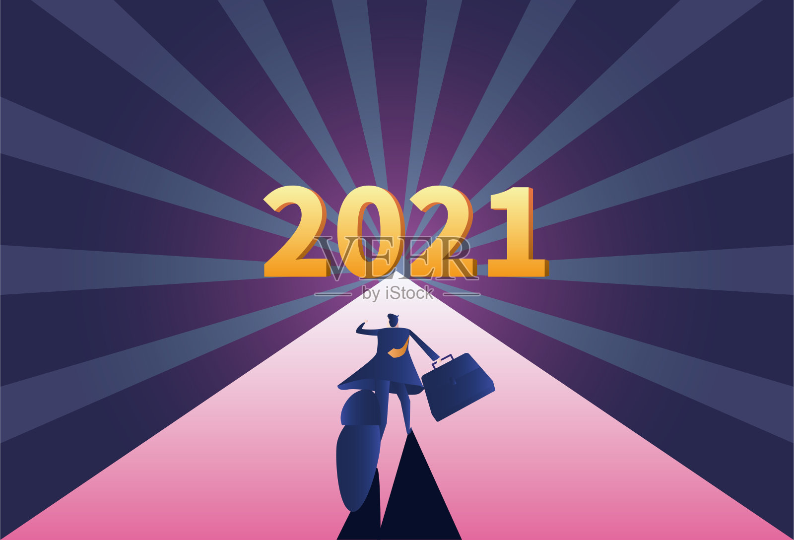 商人们纷纷涌向2021年插画图片素材