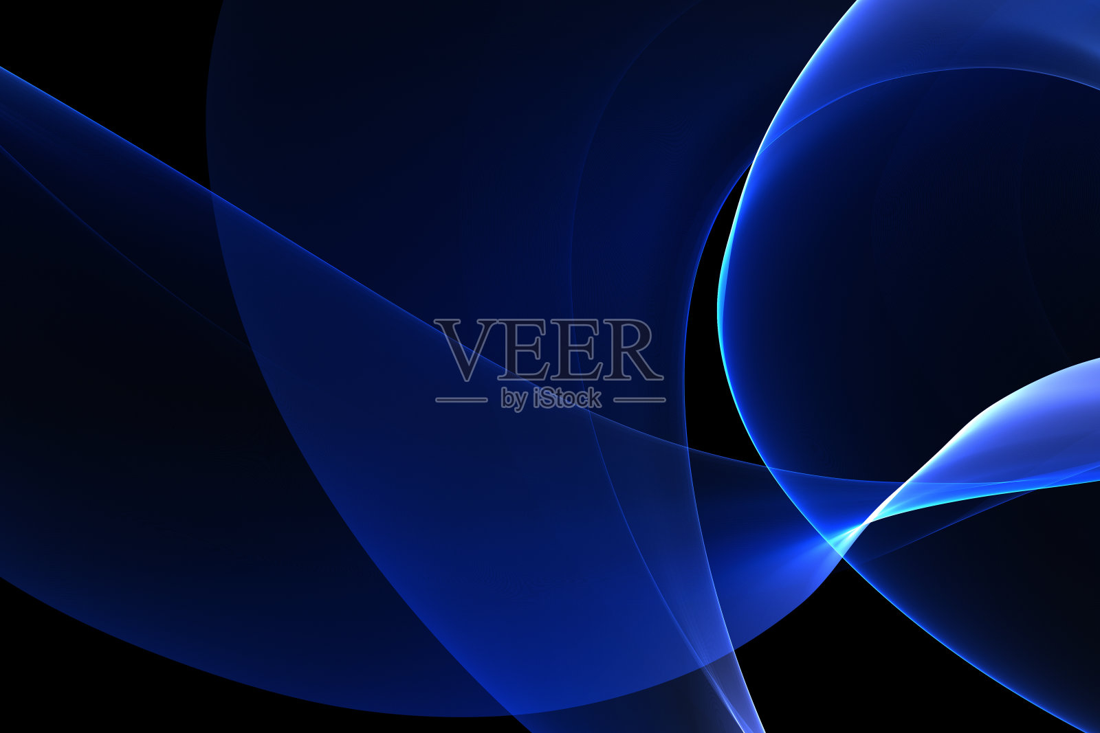 抽象背景-蓝色波浪发光插画图片素材