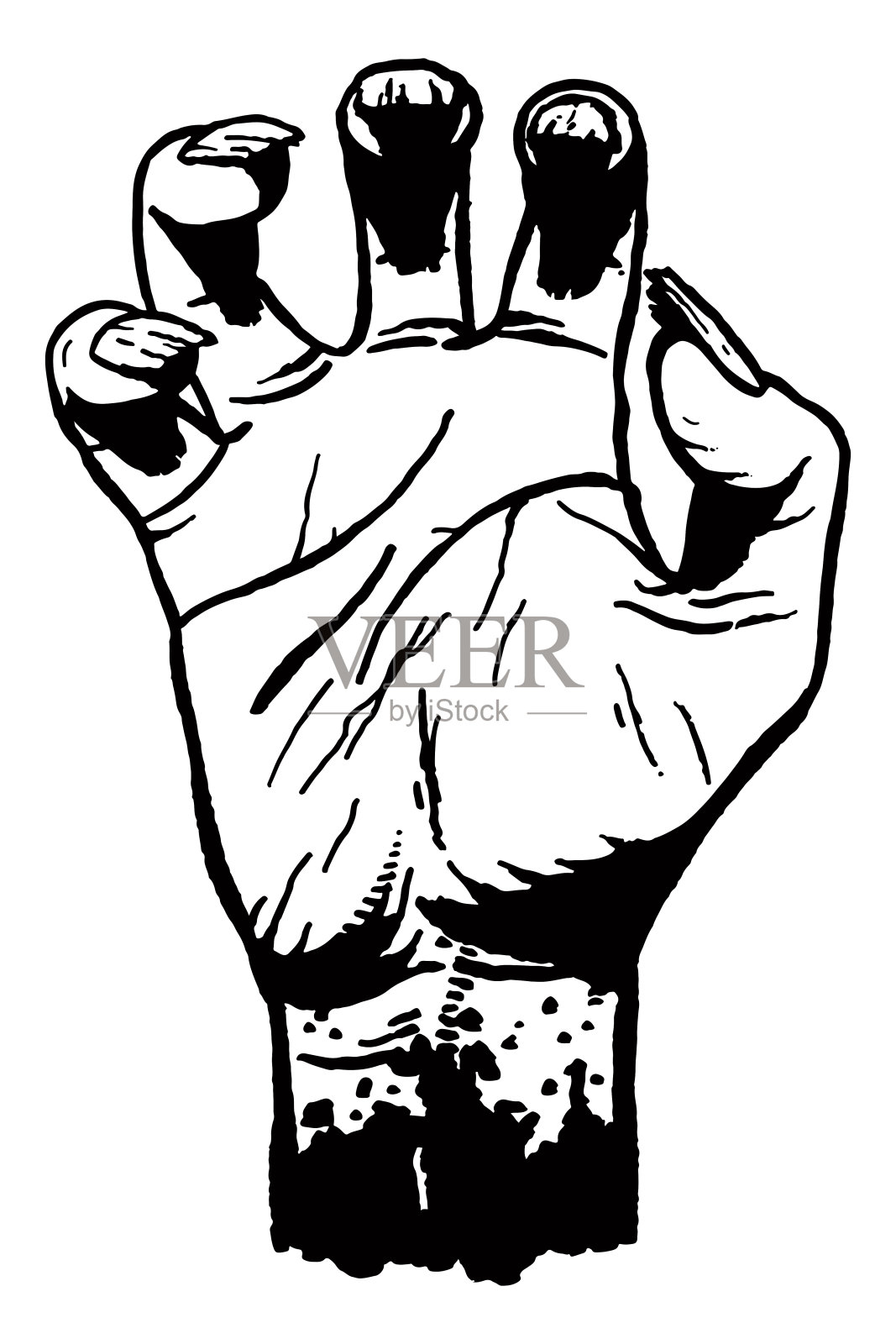 僵尸手的矢量图插画图片素材