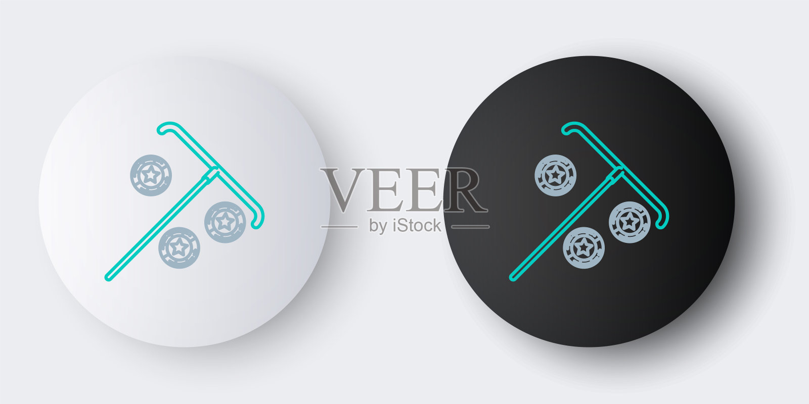 线棒为芯片图标孤立在灰色背景。赌场赌博。色彩斑斓的轮廓的概念。向量插画图片素材