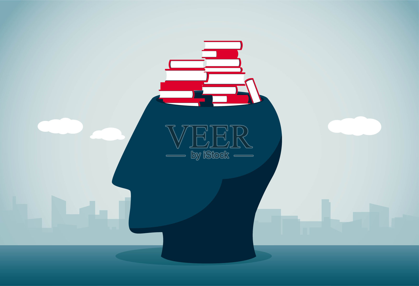 满脑子的书插画图片素材