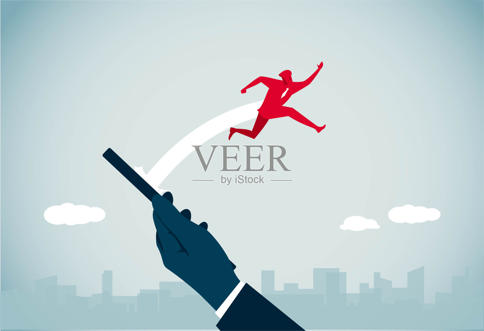 男人跳插画图片素材