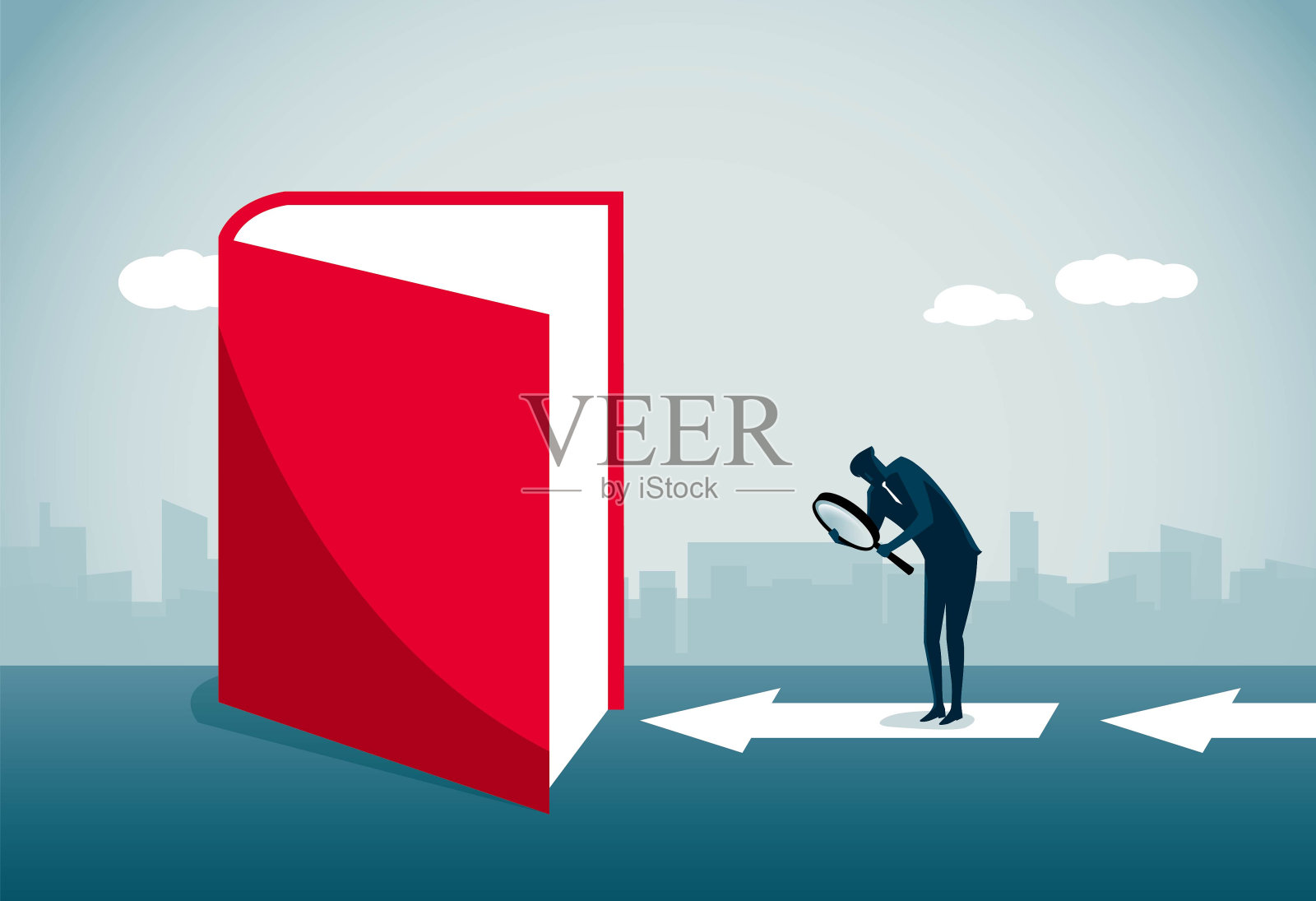 在书中寻找答案插画图片素材