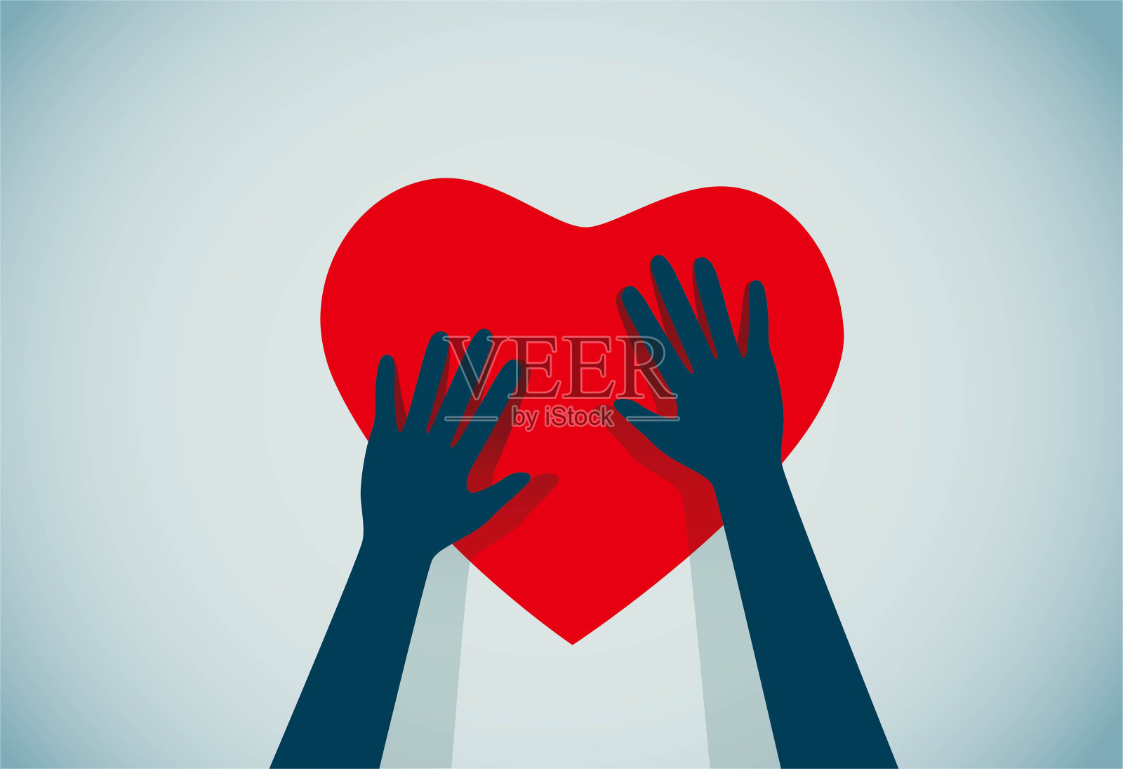 找到爱的手插画图片素材