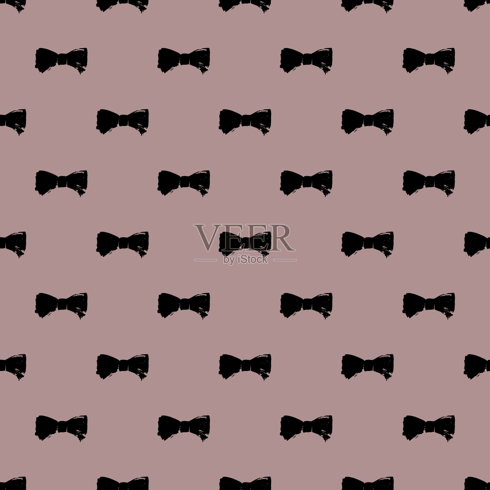 无缝手绘蝴蝶结图案插画图片素材