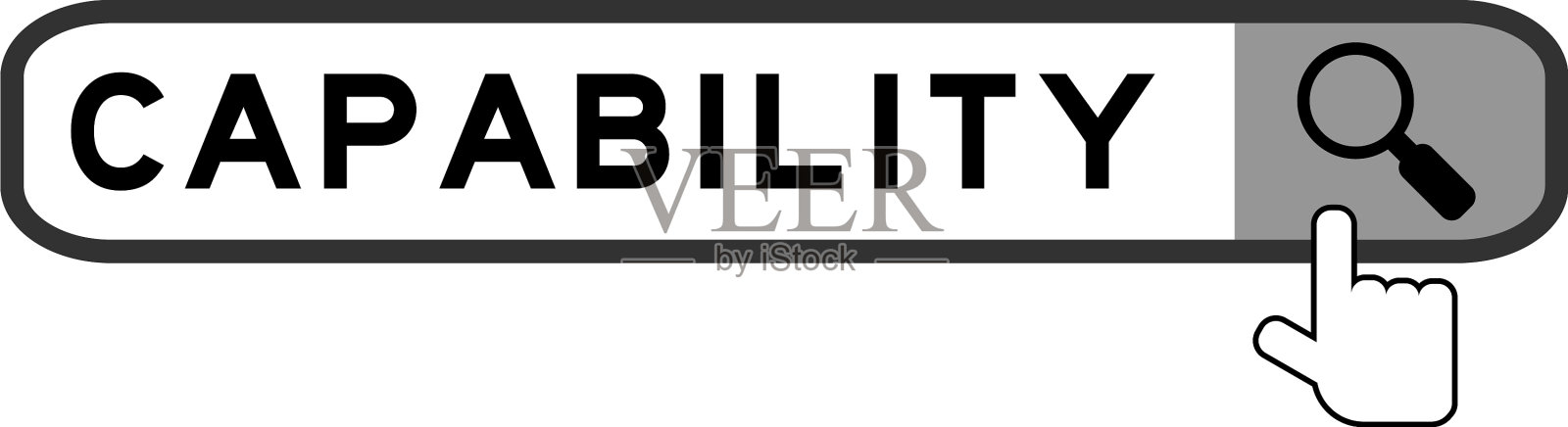 搜索横幅在文字能力和移交插画图片素材