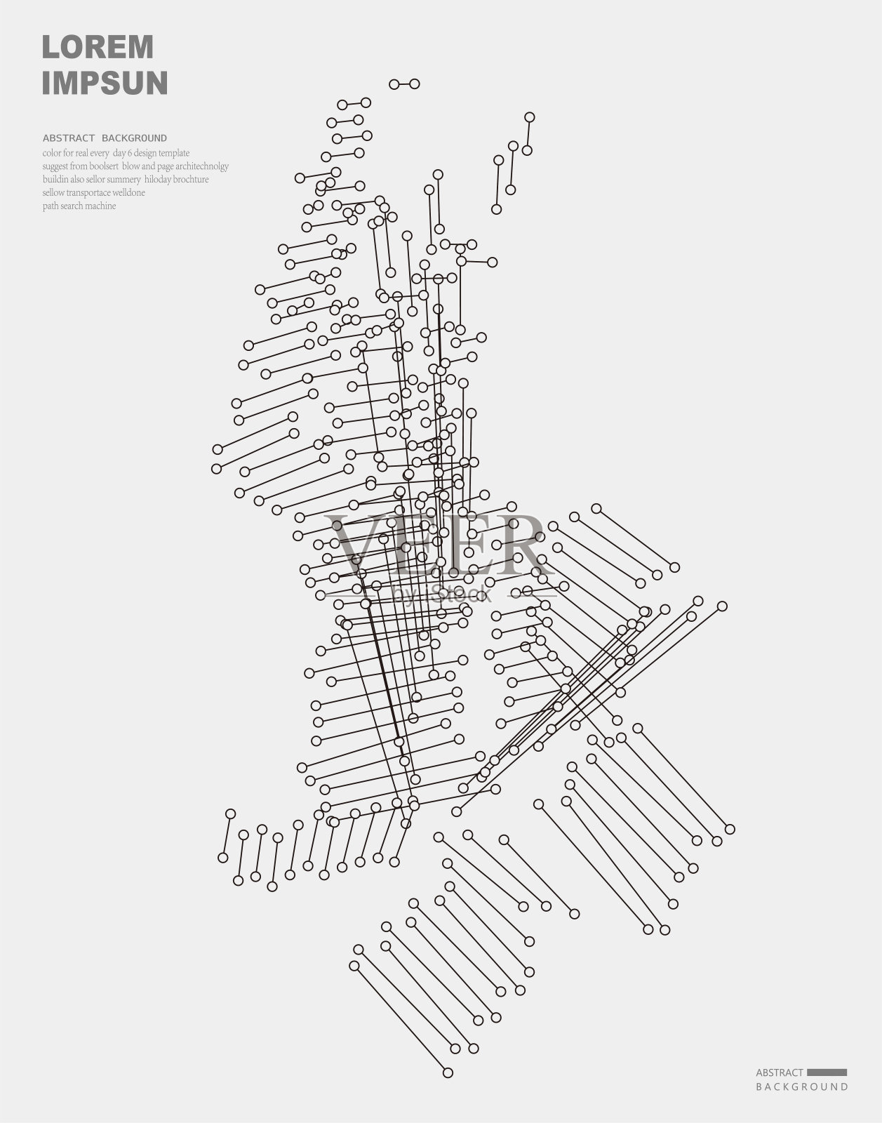 摘要黑白圆线分形图案背景插画图片素材