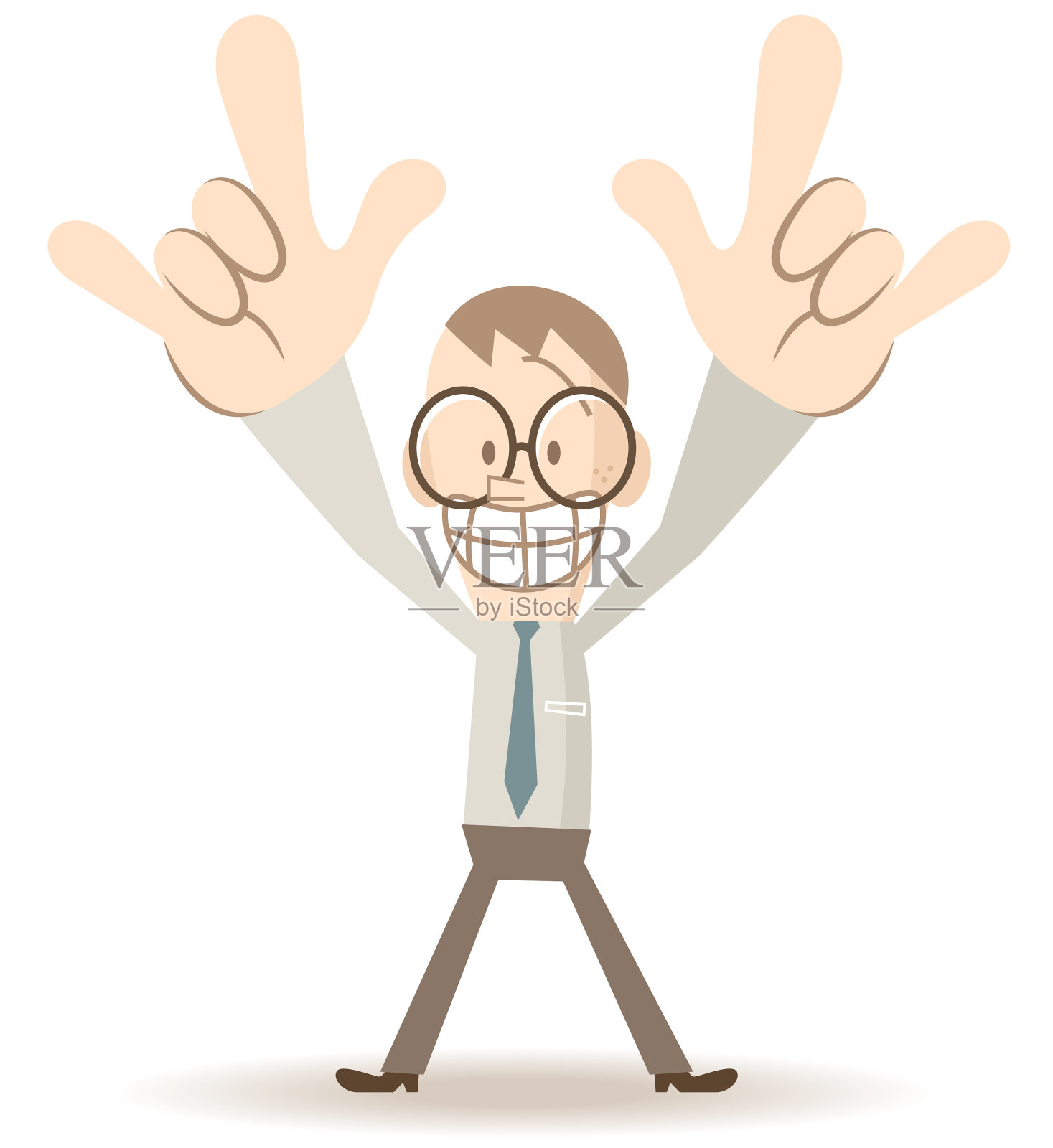 用手语说"我爱你"的商人插画图片素材