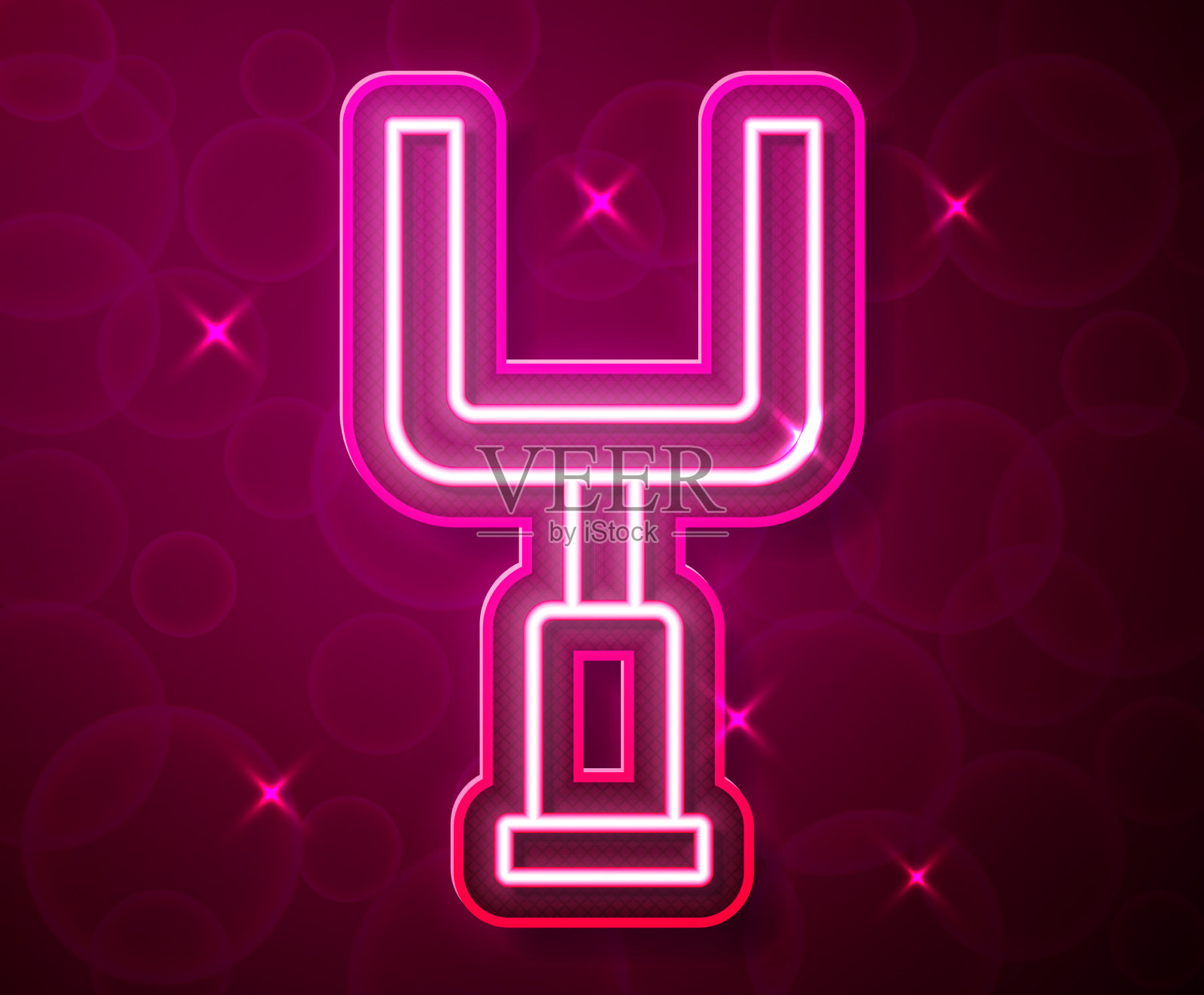 发光的霓虹灯线美式足球的球门图标插画图片素材