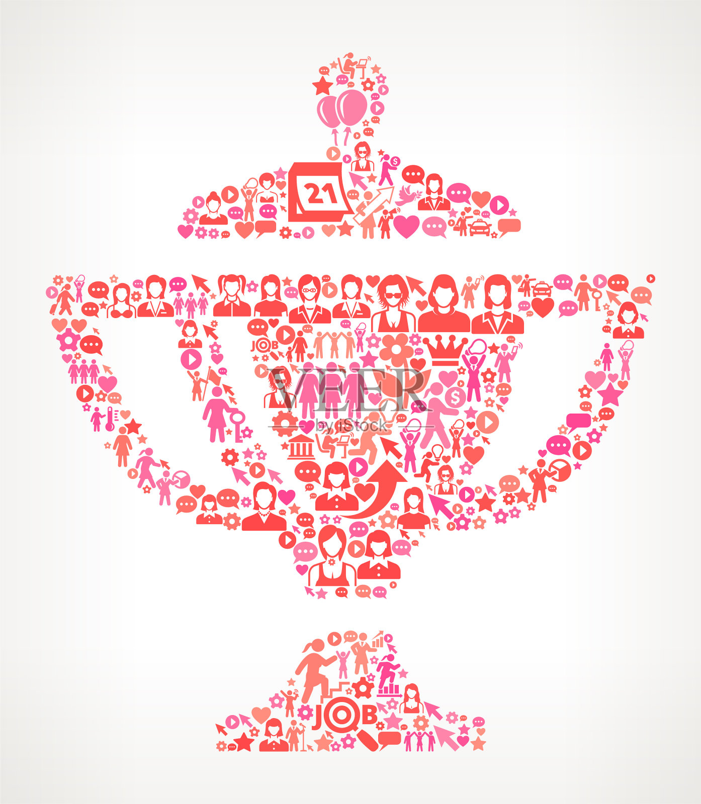 女性权利和女孩权力的图标模式插画图片素材