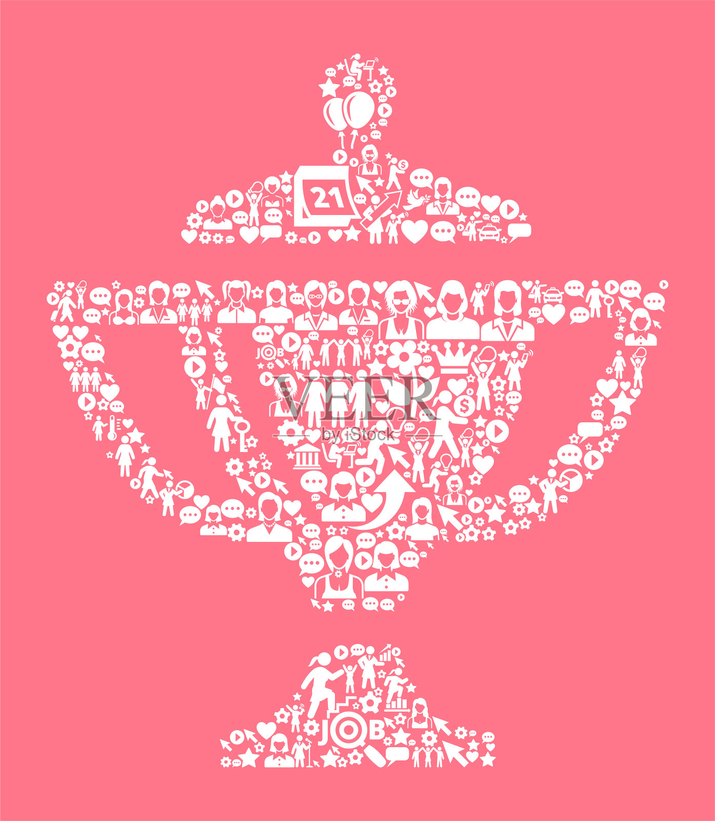 女性权利和女孩权力的图标模式插画图片素材