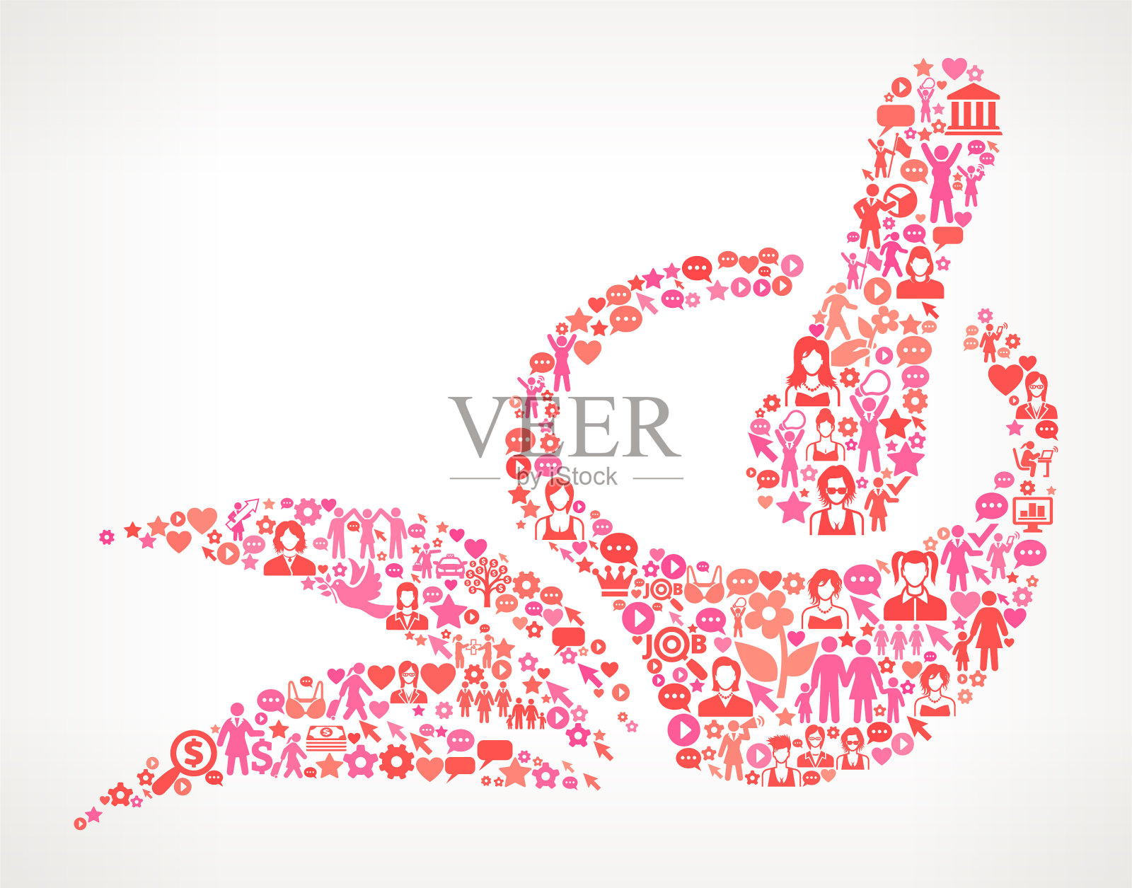 草药、妇女权利和女孩权力图标模式插画图片素材