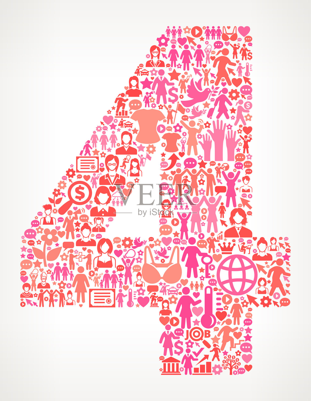 妇女权利矢量图标模式插画图片素材