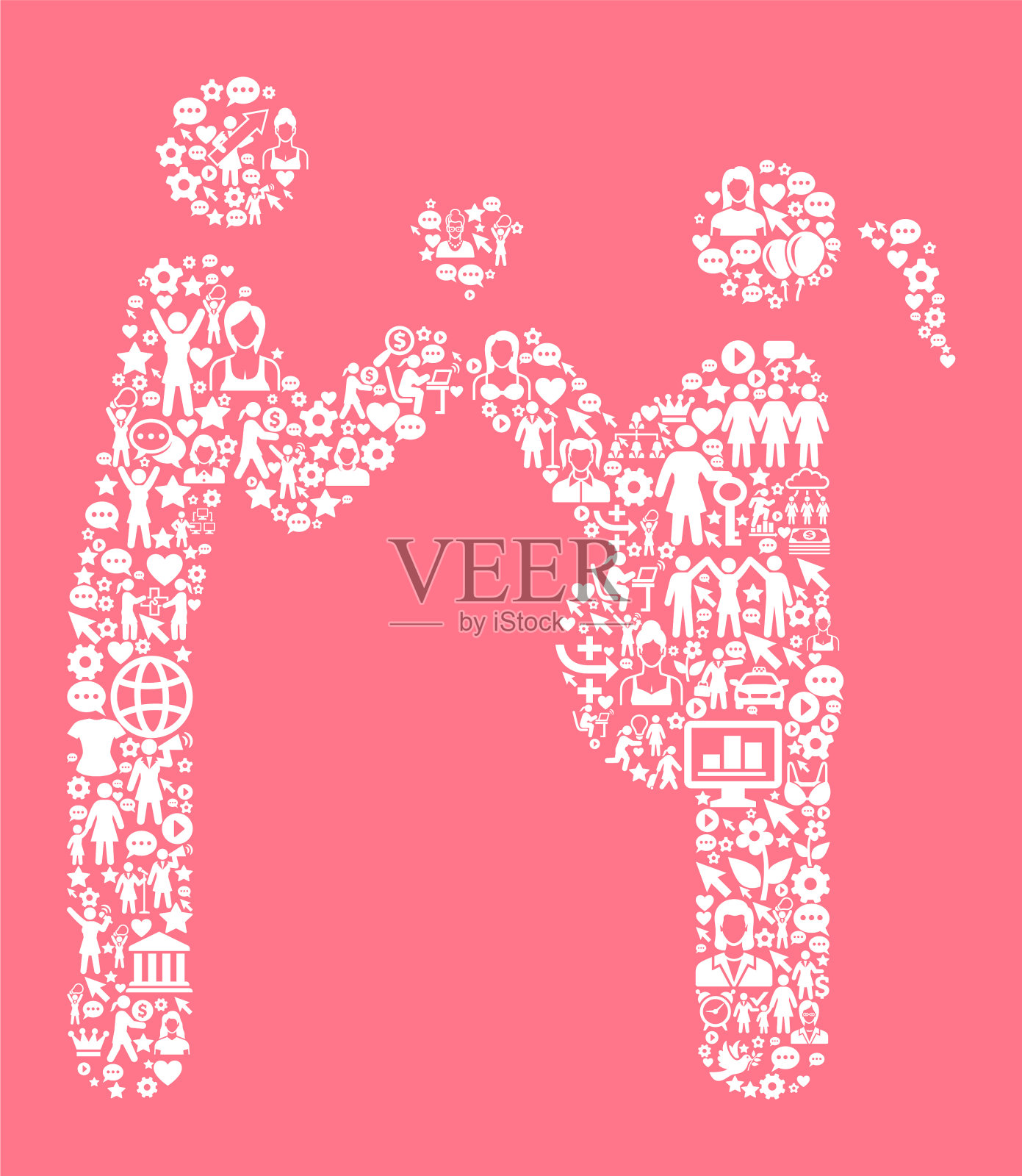 怀孕夫妇妇女的权利，
图标模式插画图片素材