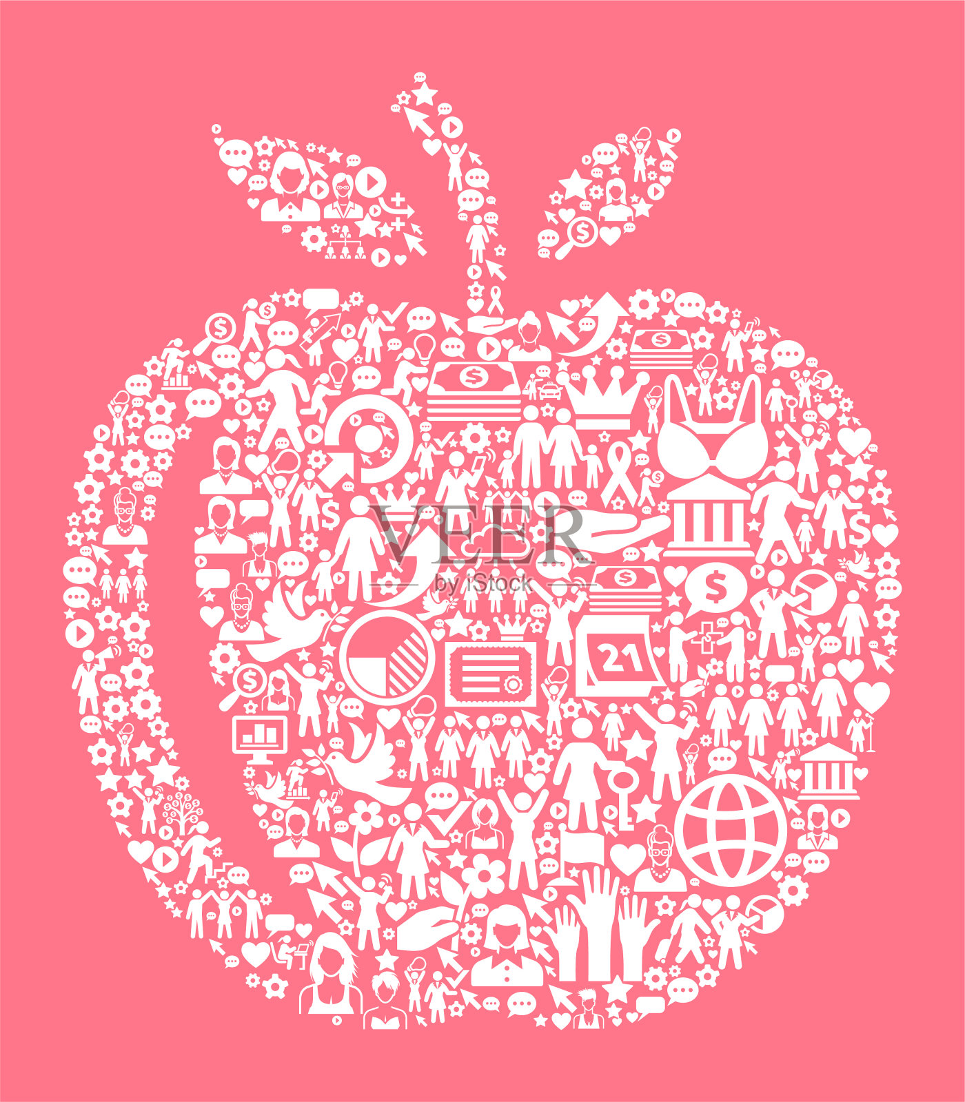 苹果女性权利，
图标模式插画图片素材