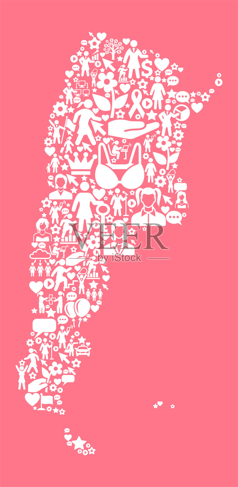 阿根廷妇女权利矢量图标模式插画图片素材