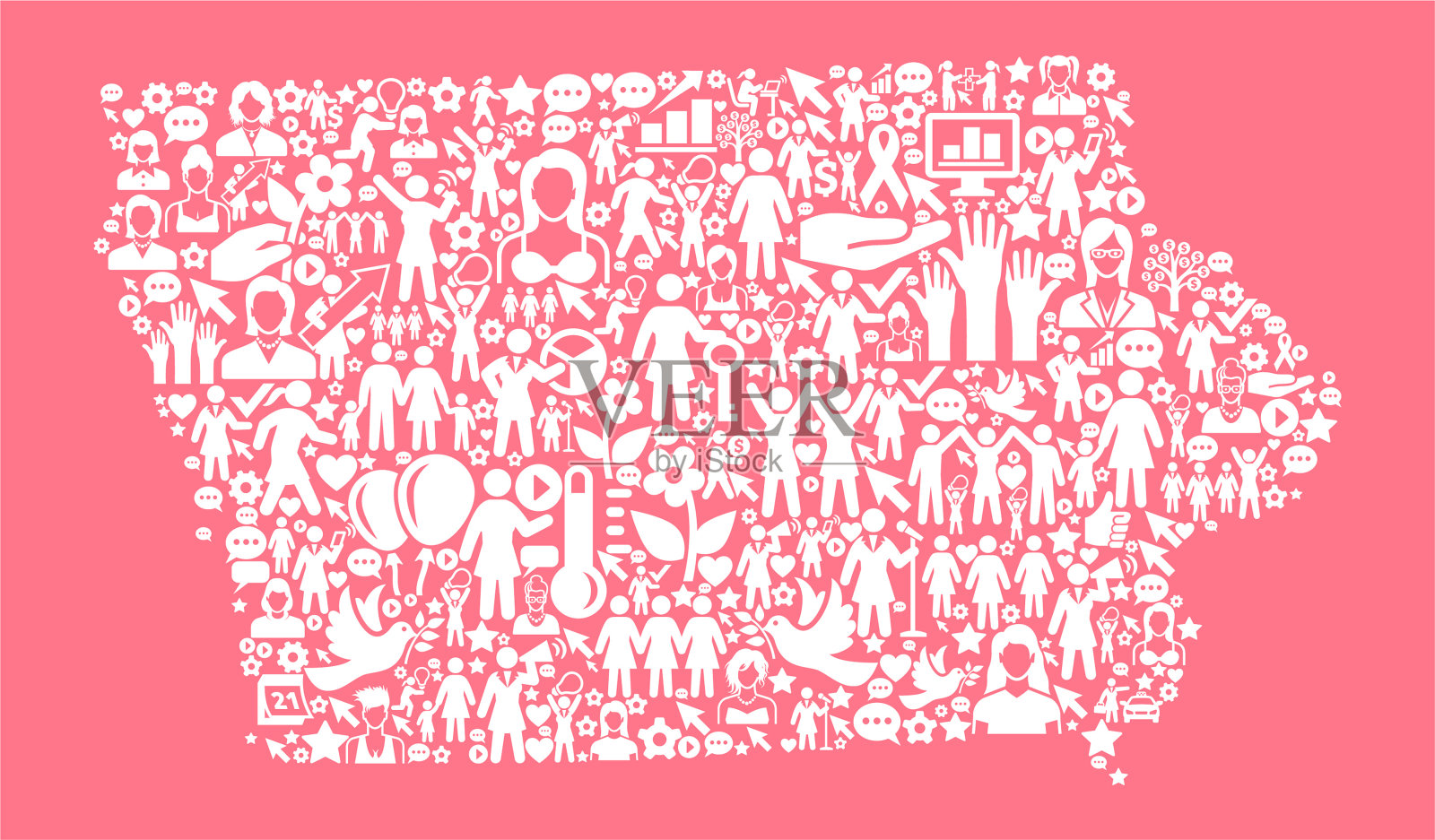 爱荷华州妇女权利矢量图标模式插画图片素材