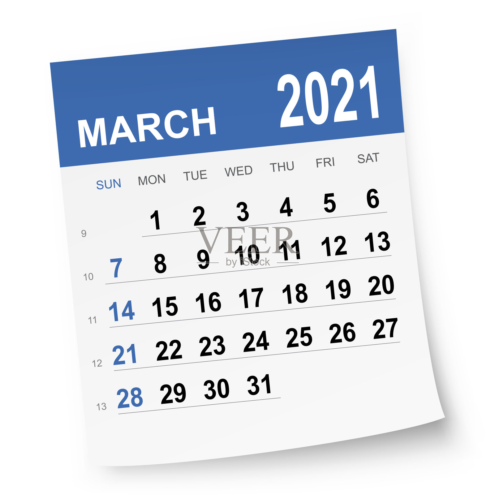 2021年3月日历插画图片素材