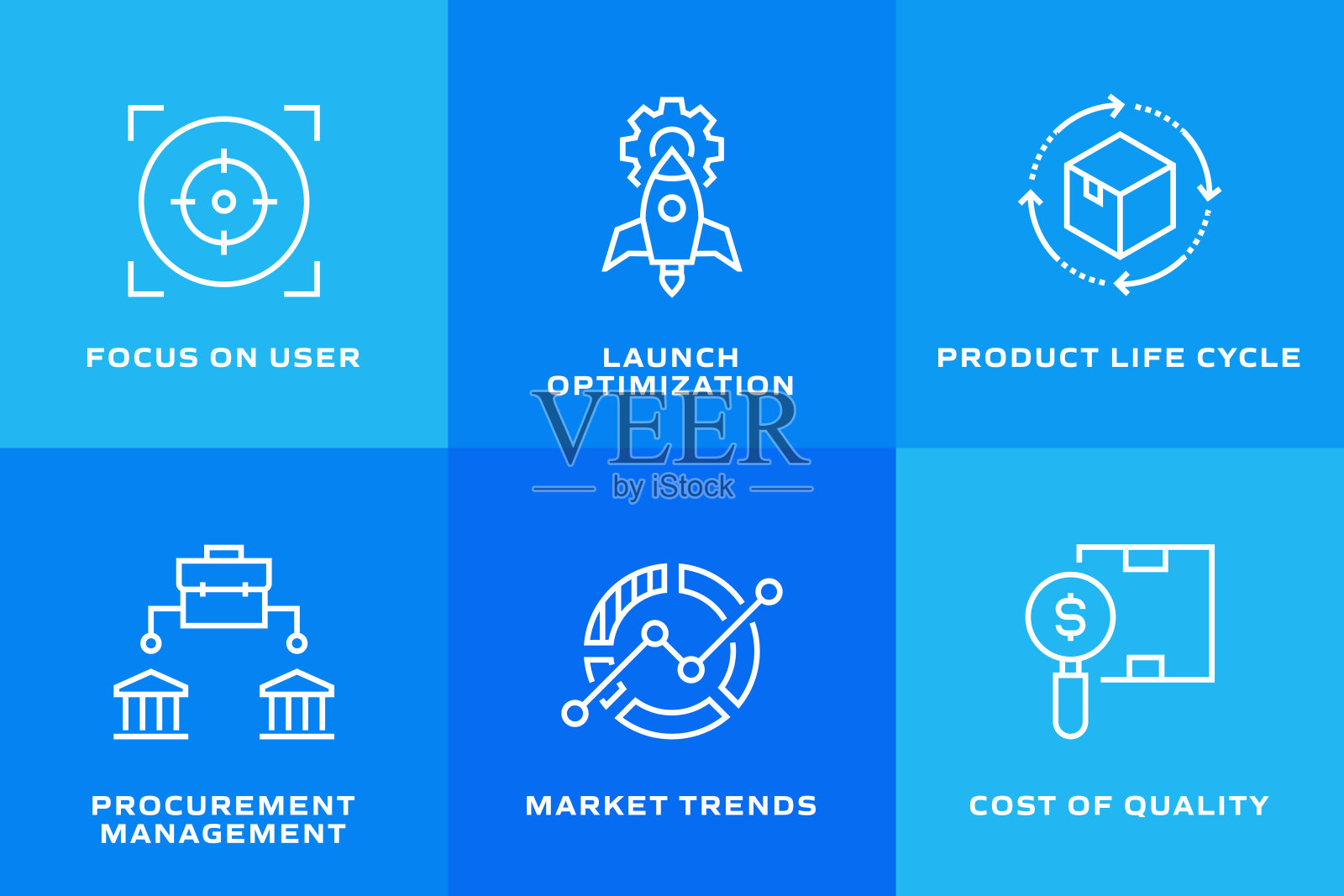 产品管理线图标，轮廓向量符号插图。插画图片素材