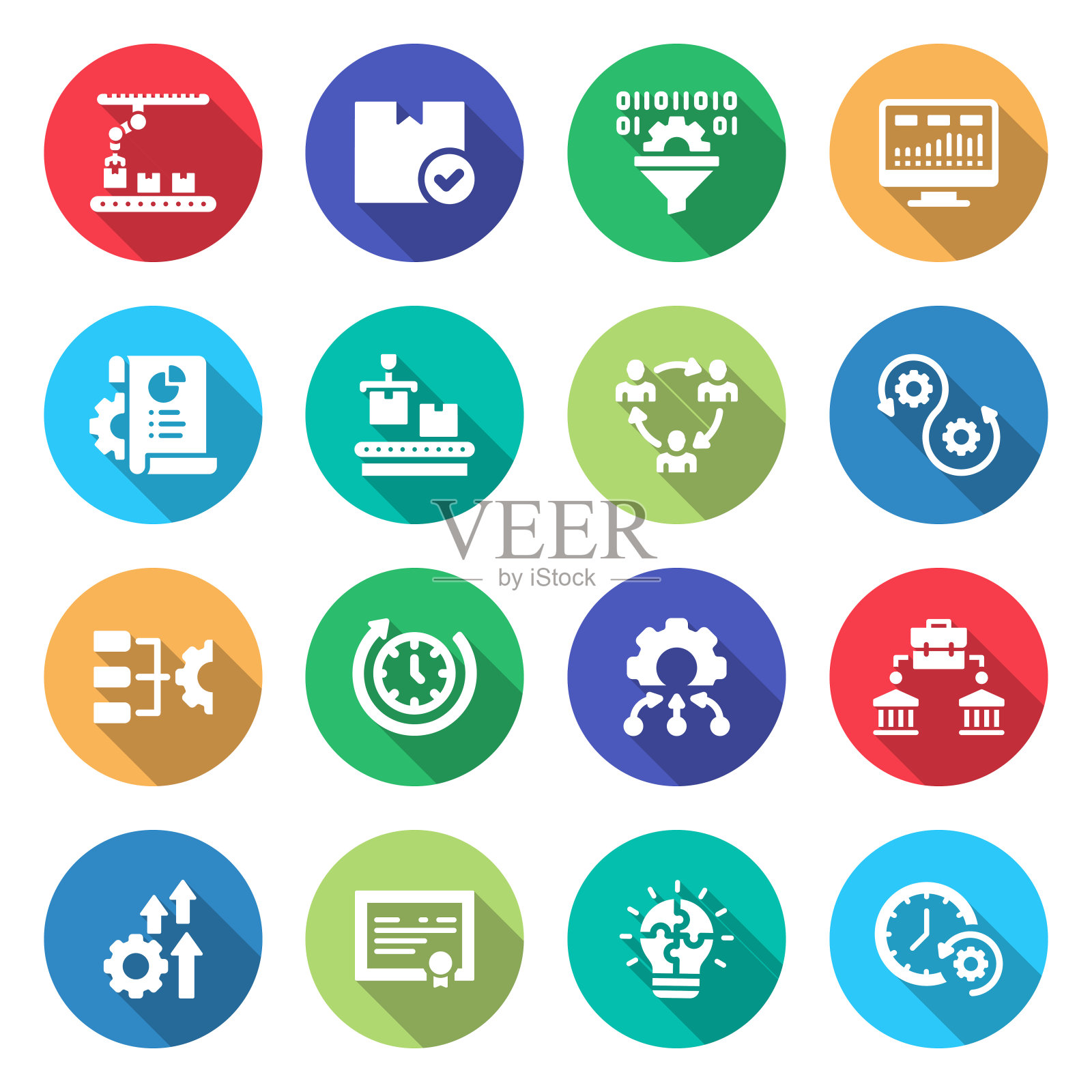 产品管理相关矢量图标的简单设置。符号集合。图标素材