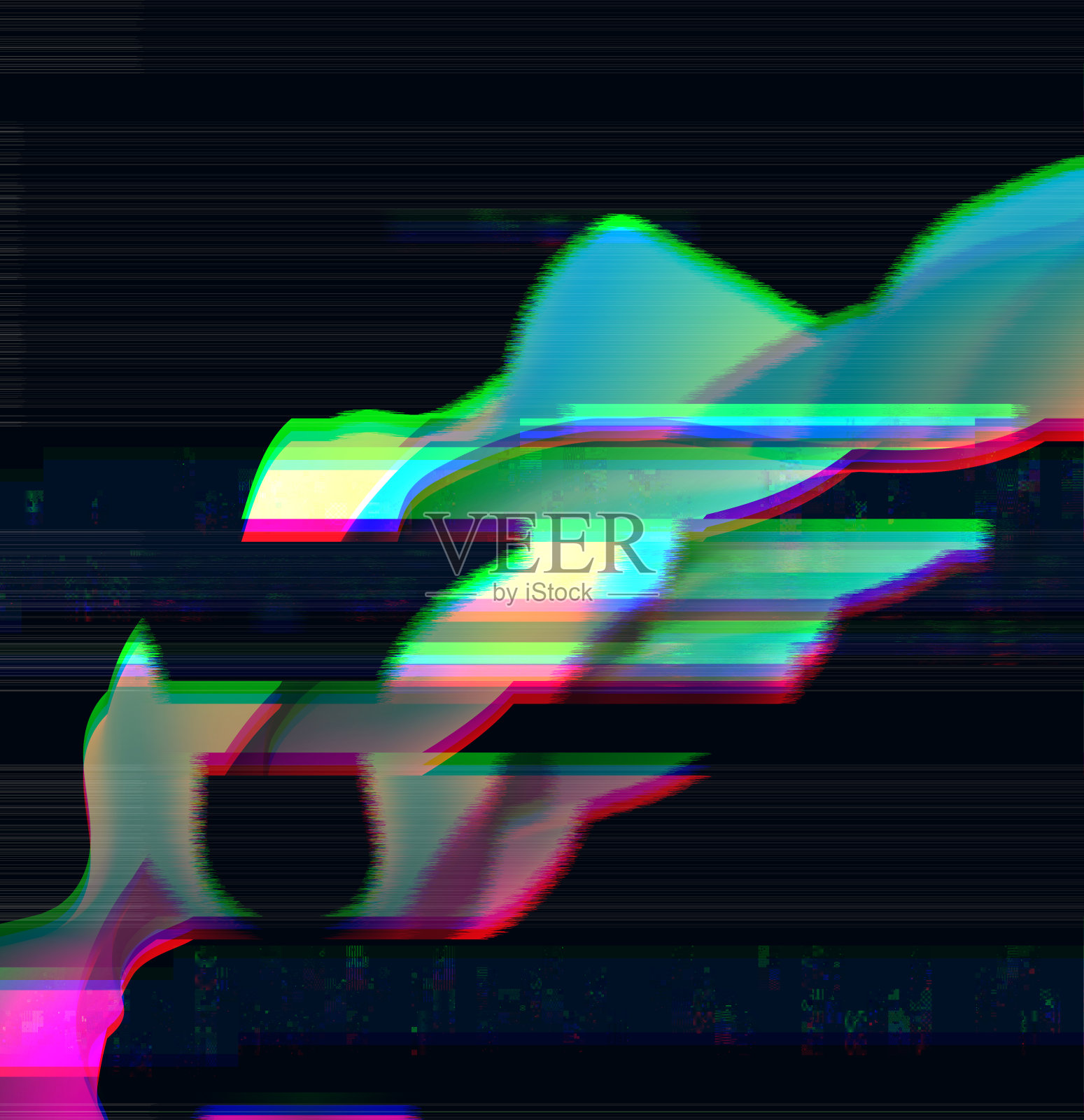 抽象数字增强glitch风格复古纹理背景插画图片素材