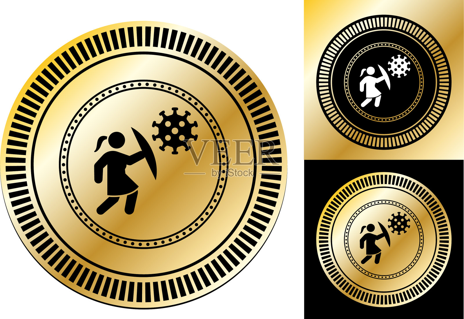 抗击新冠肺炎图标插画图片素材