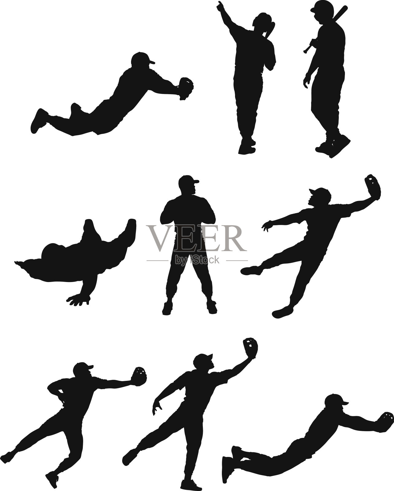 棒球运动员在比赛中插画图片素材