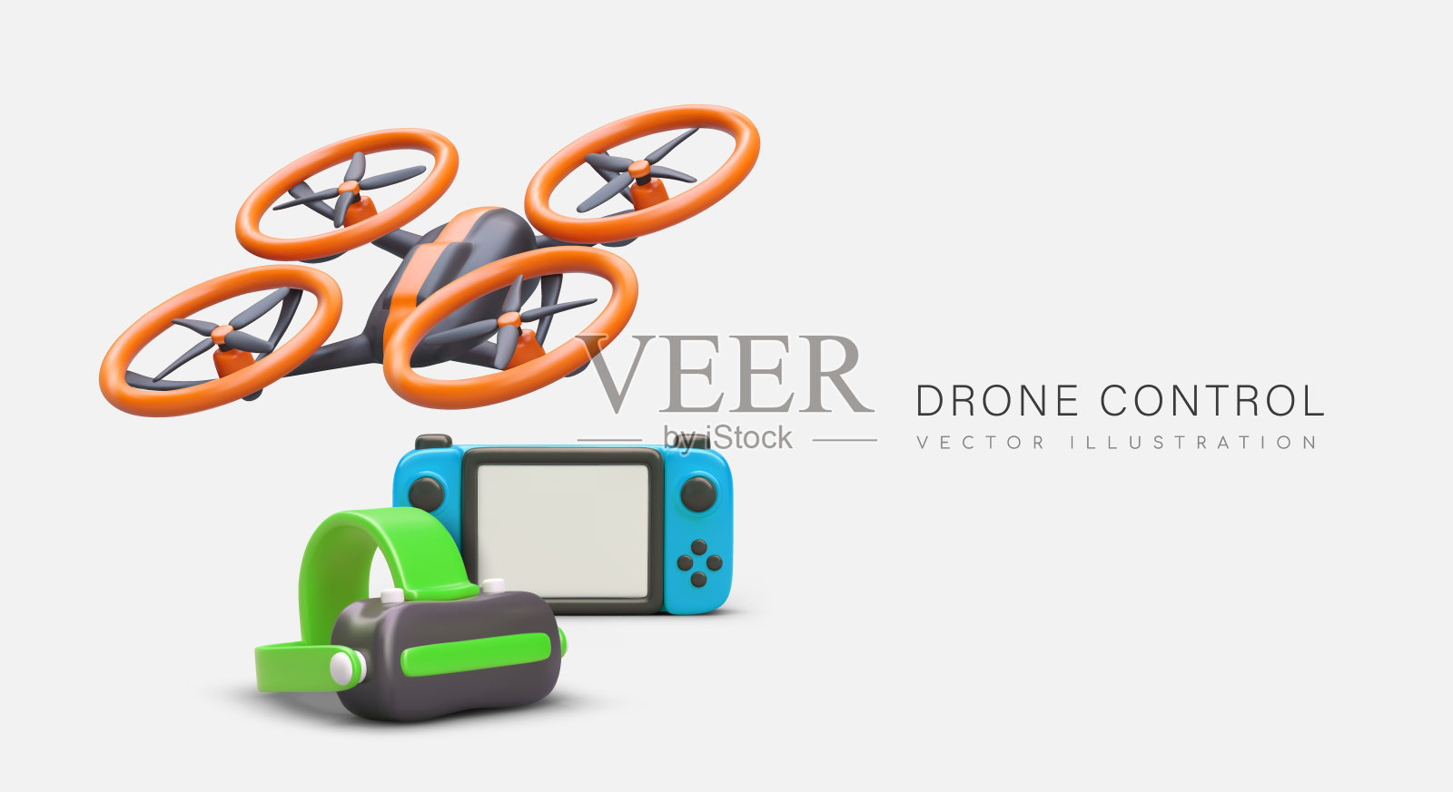无人机操作员。视频监控。学习如何控制四轴飞行器插画图片素材