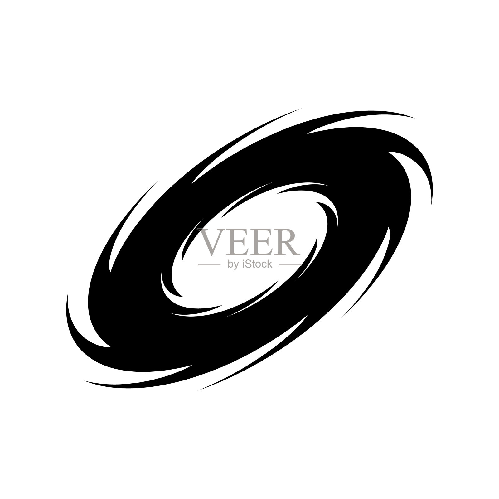 台风，飓风或气旋轮廓图标。向量。插画图片素材